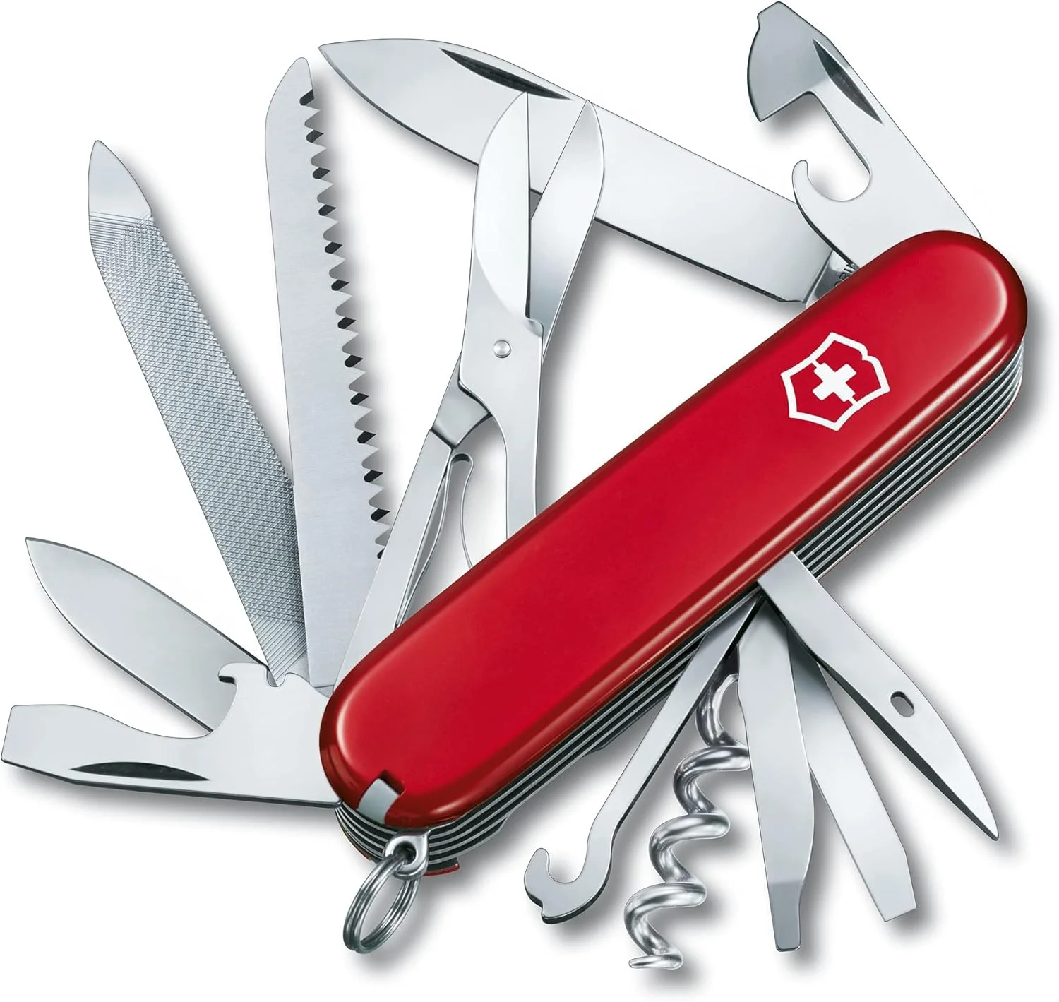 چاقوی جیبی ارتشی سوئیسی Victorinox Ranger، متوسط، ابزار چندگانه، 21 عملکرد، تیغه، قیچی، قرمز