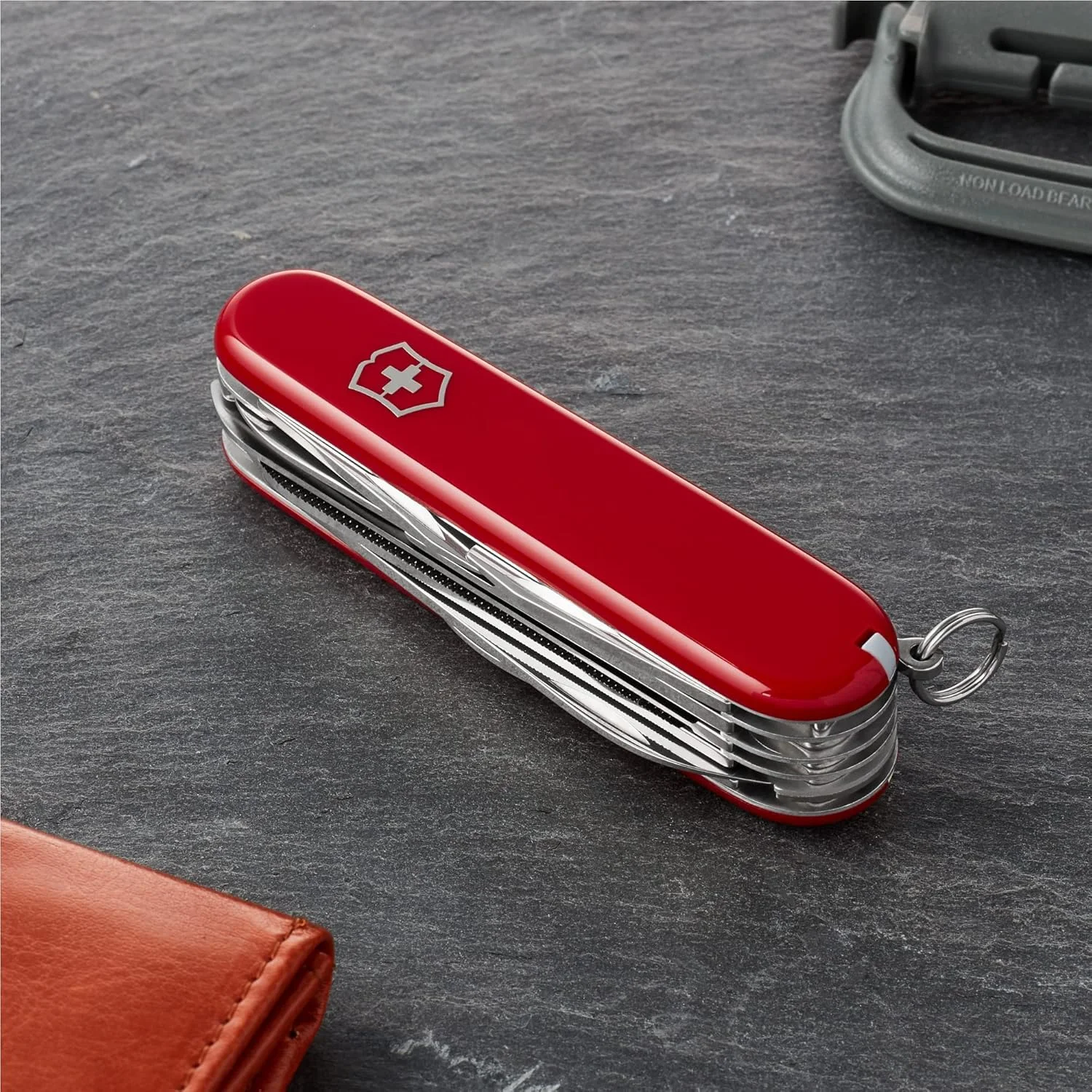 چاقوی جیبی ارتشی سوئیسی Victorinox Ranger، متوسط، ابزار چندگانه، 21 عملکرد، تیغه، قیچی، قرمز