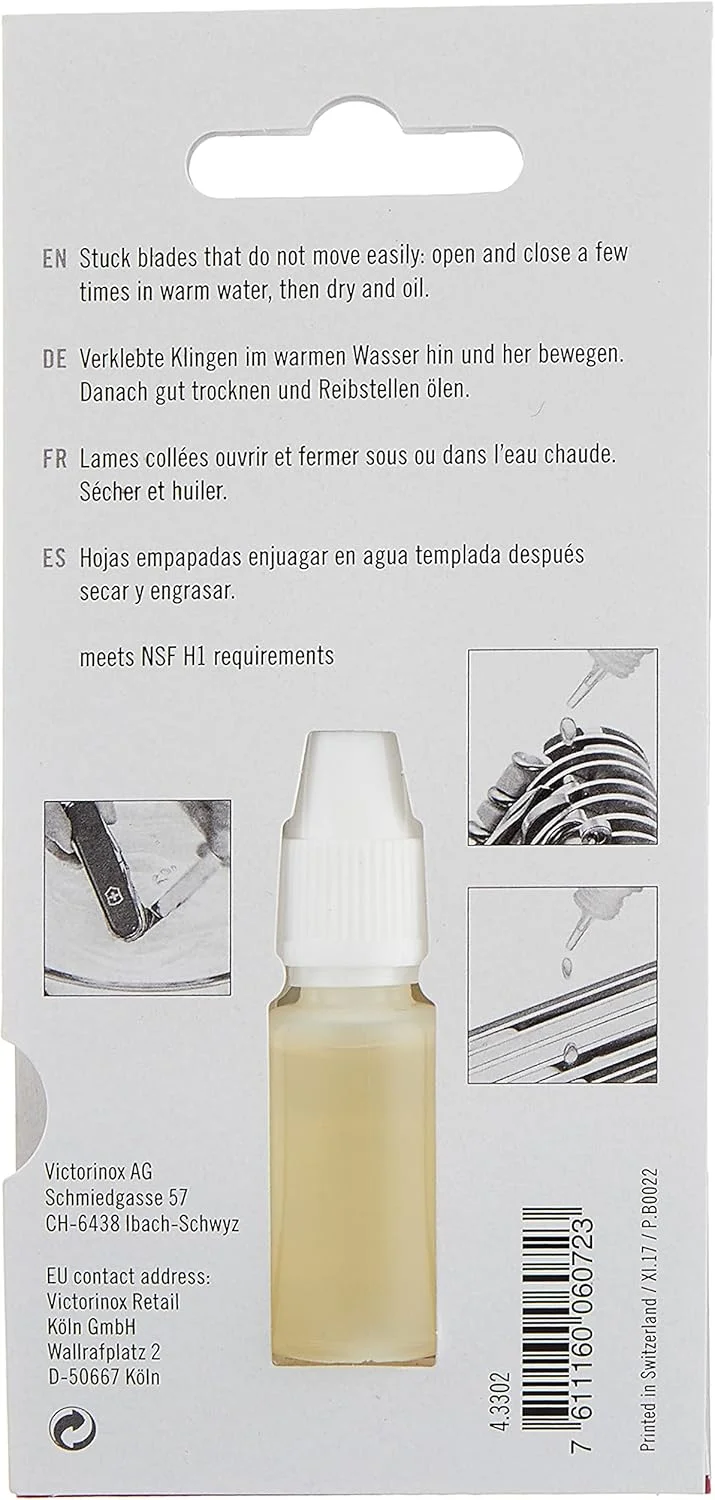 روغن محافظت از خوردگی Victorinox برای چاقوهای جیبی ارتش سوئیس، مطابق با NSF-H1