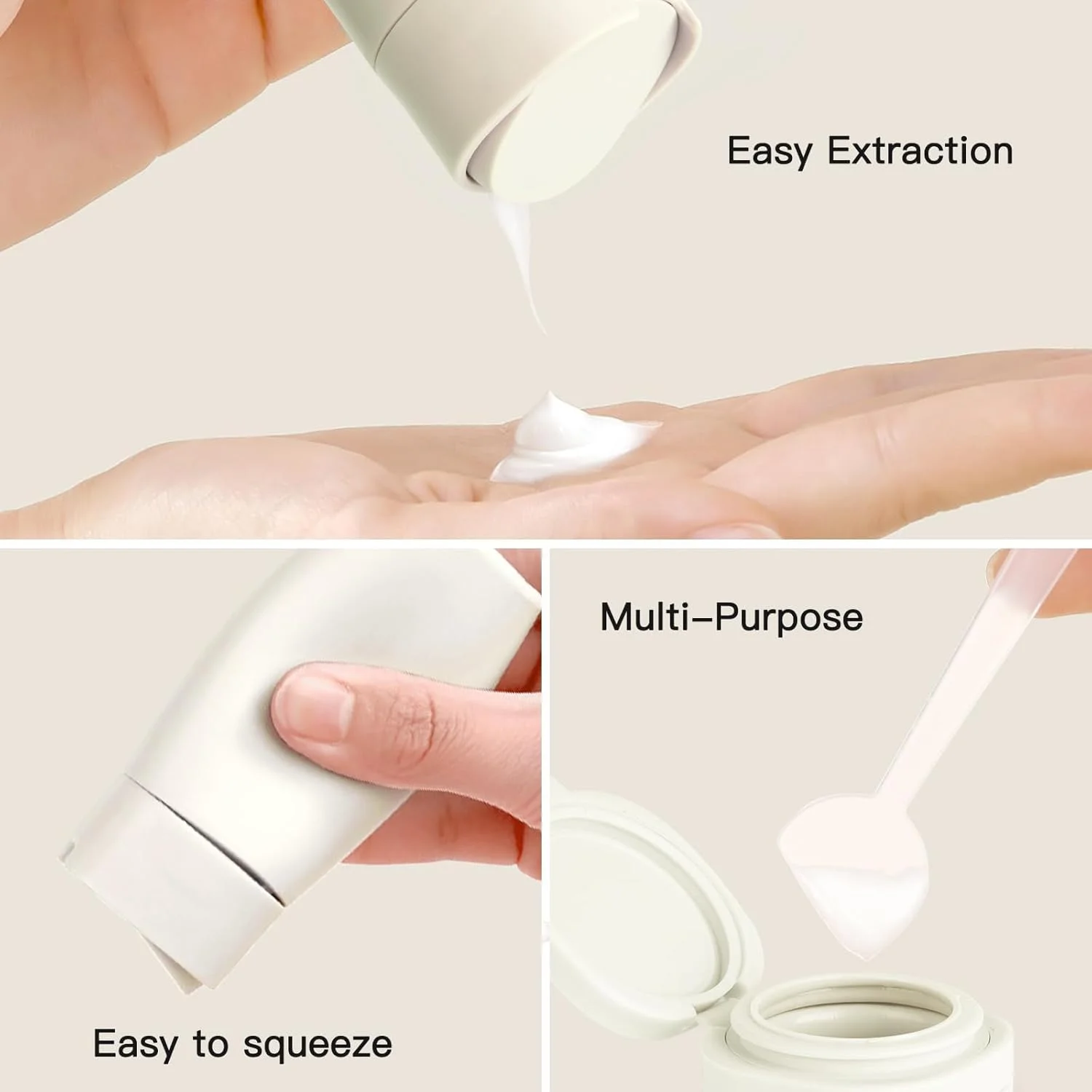 بطری های مسافرتی NALACAL برای لوازم بهداشتی، بسته 5 عددی ظروف سایز مسافرتی، لوازم جانبی مسافرتی قابل شارژ و ضد نشت برای شامپو و نرم کننده، بطری های مسافرتی قابل حمل با کیف لوازم بهداشتی شفاف