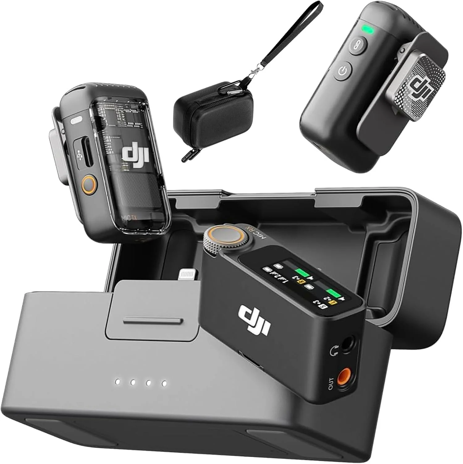 میکروفون DJI Mic 2 (2 فرستنده + 1 گیرنده + محفظه شارژ) با کیف، میکروفون بی سیم برای دوربین/تلفن همراه، ولاگ، استریمینگ، کاهش نویز، 48 کیلوهرتز، ضبط داخلی 32 بیتی شناور میکروفون DJI Mic 2 (2 فرستنده + 1 گیرنده + محفظه شارژ) با کیف، میکروفون بی سیم برای دوربین/تلفن همراه، ولاگ، استریمینگ، کاهش نویز، 48 کیلوهرتز، ضبط داخلی 32 بیتی شناور
