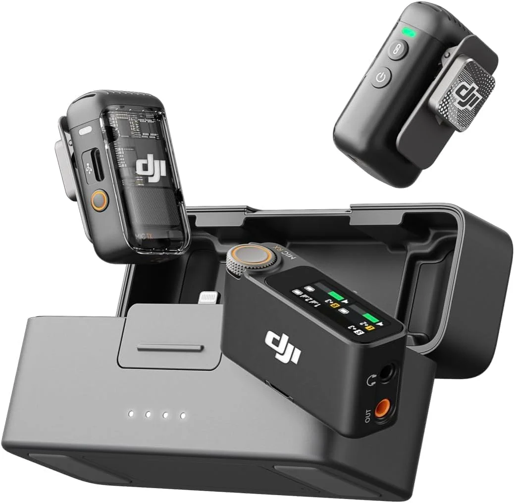 میکروفون بیسیم DJI Mic 2 (2 فرستنده + 1 گیرنده + جعبه شارژ)، میکروفون بیسیم، حذف نویز هوشمند، ضبط داخلی 32 بیتی شناور، برد 250 متری (820 فوت) - نسخه امارات متحده عربی با پشتیبانی گارانتی رسمی DJI میکروفون بیسیم DJI Mic 2 (2 فرستنده + 1 گیرنده + جعبه شارژ)، میکروفون بیسیم، حذف نویز هوشمند، ضبط داخلی 32 بیتی شناور، برد 250 متری (820 فوت) - نسخه امارات متحده عربی با پشتیبانی گارانتی رسمی DJI