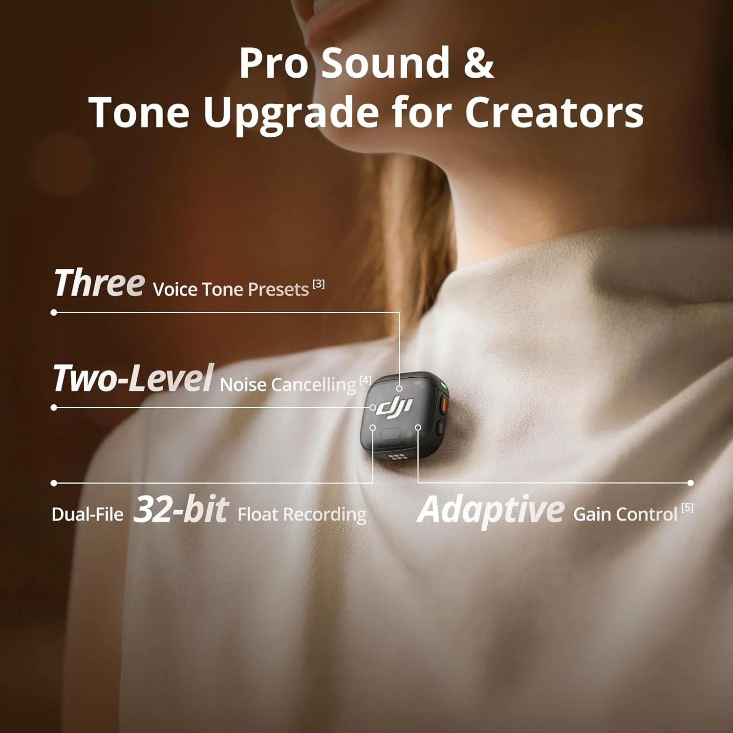 میکروفون بیسیم DJI Mic 3 (شامل 2 فرستنده + 1 گیرنده + جعبه شارژ)، میکروفون بیسیم برای آیفون/دوربین/اندروید، کنترل بهره تطبیقی برای حجم صدای متعادل، ضد تداخل دو بانده، 28 ساعت استفاده، نسخه امارات با گارانتی رسمی میکروفون بیسیم DJI Mic 3 (شامل 2 فرستنده + 1 گیرنده + جعبه شارژ)، میکروفون بیسیم برای آیفون/دوربین/اندروید، کنترل بهره تطبیقی برای حجم صدای متعادل، ضد تداخل دو بانده، 28 ساعت استفاده، نسخه امارات با گارانتی رسمی