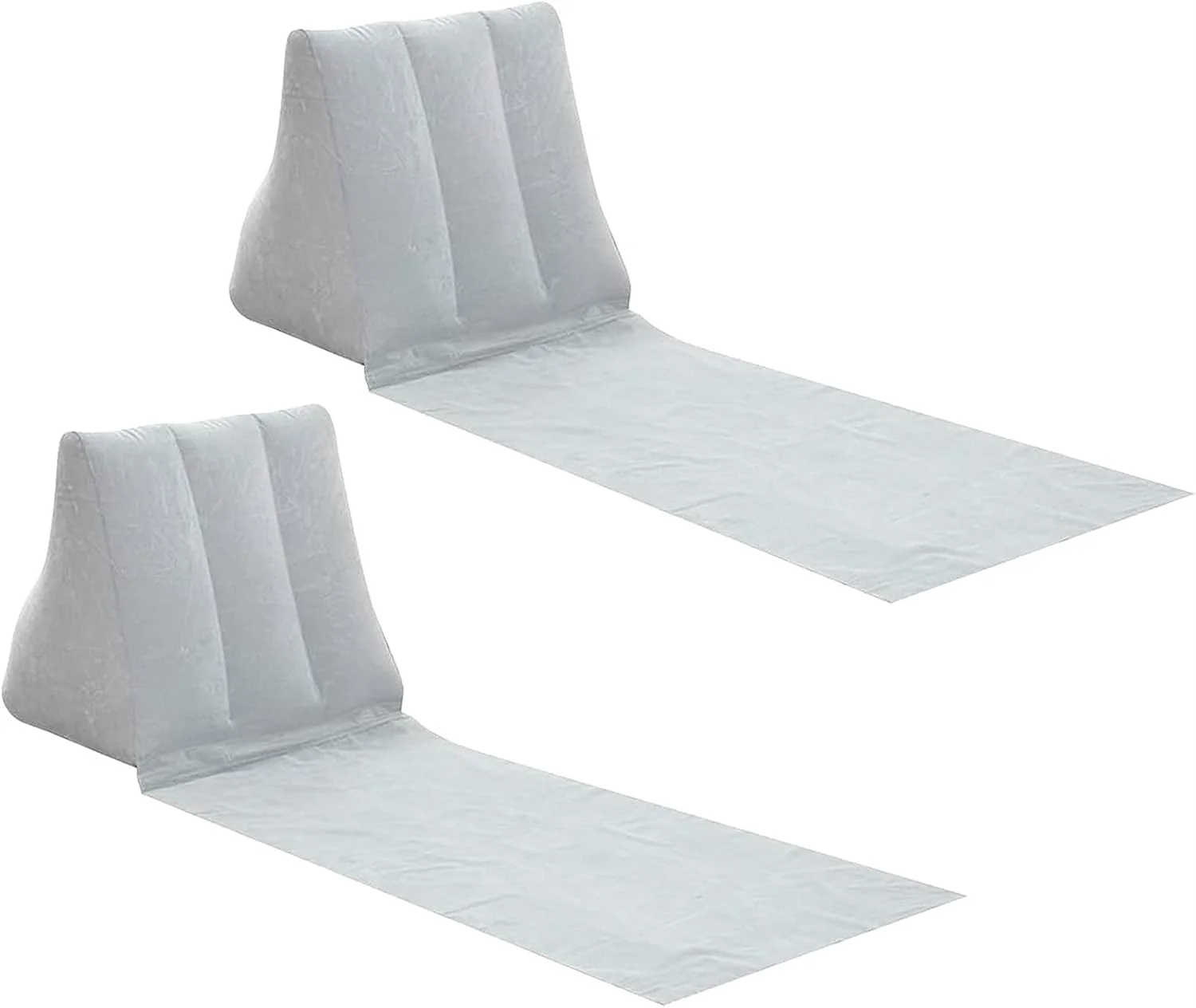 THE WHITE SHOP ست 2 عددی تشک بادی آفتاب گرفتن در فضای باز ساحلی با بالش پشتی، صندلی ساحلی مخملی، صندلی بادی مسافرتی قابل حمل برای کمپینگ