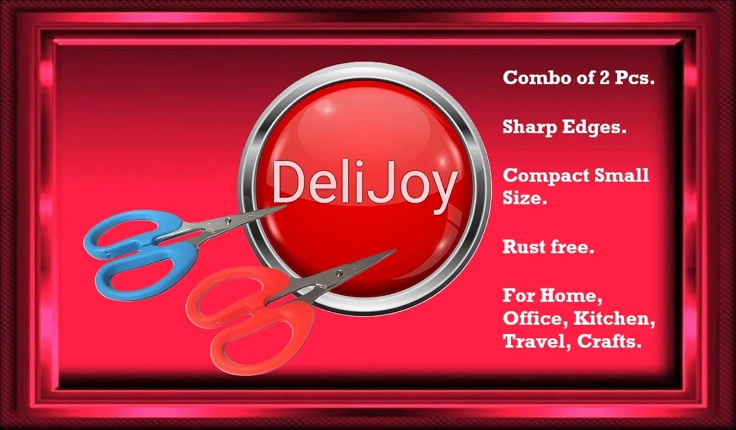 قیچی کوچک DeliJoy برای خانه، دفتر کار، آشپزخانه، صنایع دستی، برش و پیرایش (مجموعه 2 عددی)