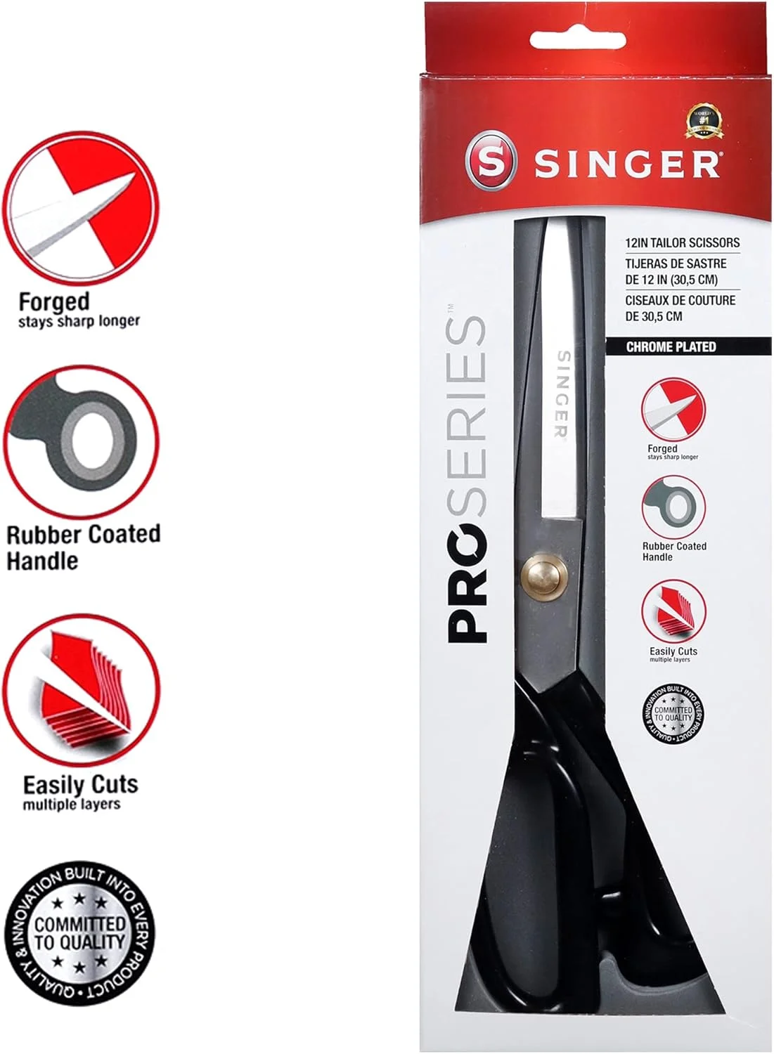 قیچی خیاطی 12 اینچی SINGER ProSeries برای خیاطی
