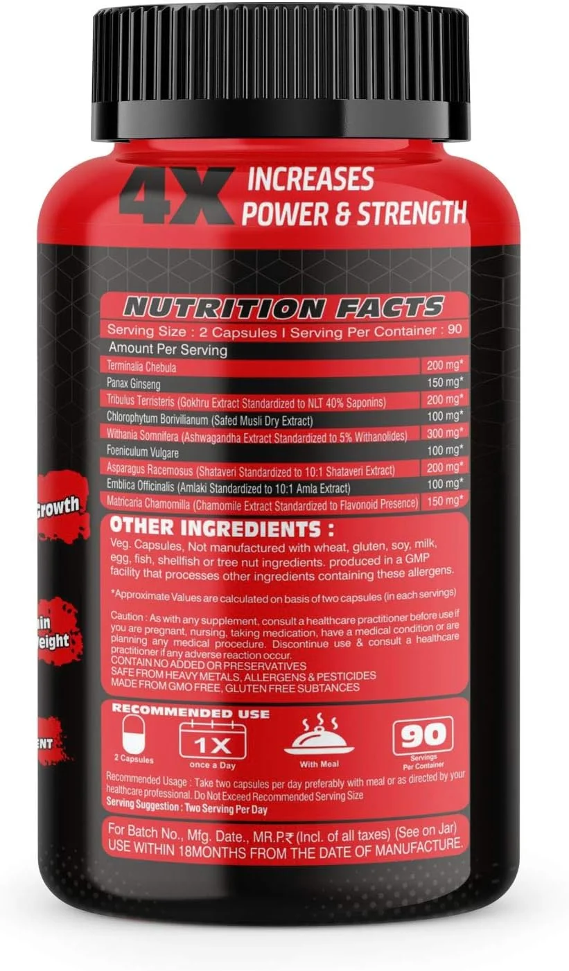کپسول افزایش وزن و حجم عضلانی WILD BUCK Hyper Bulk Gain برای افزایش سریع وزن و عضله، مکمل روزانه افزایش وزن برای رشد عضلات، استقامت و قدرت، برای مردان و زنان - 90 کپسول، 1 عدد کپسول افزایش وزن و حجم عضلانی WILD BUCK Hyper Bulk Gain برای افزایش سریع وزن و عضله، مکمل روزانه افزایش وزن برای رشد عضلات، استقامت و قدرت، برای مردان و زنان - 90 کپسول، 1 عدد