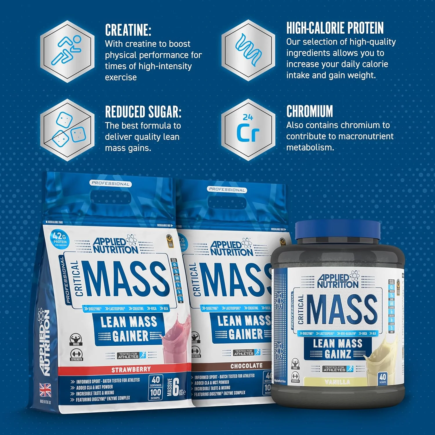پودر پروتئین افزایش وزن Applied Nutrition Critical Mass Professional - افزایش دهنده وزن با کالری بالا، حجم دهنده عضلات (2.4 کیلوگرم - 16 سروینگ) (شکلات سفید تمشک) پودر پروتئین افزایش وزن Applied Nutrition Critical Mass Professional - افزایش دهنده وزن با کالری بالا، حجم دهنده عضلات (2.4 کیلوگرم - 16 سروینگ) (شکلات سفید تمشک)