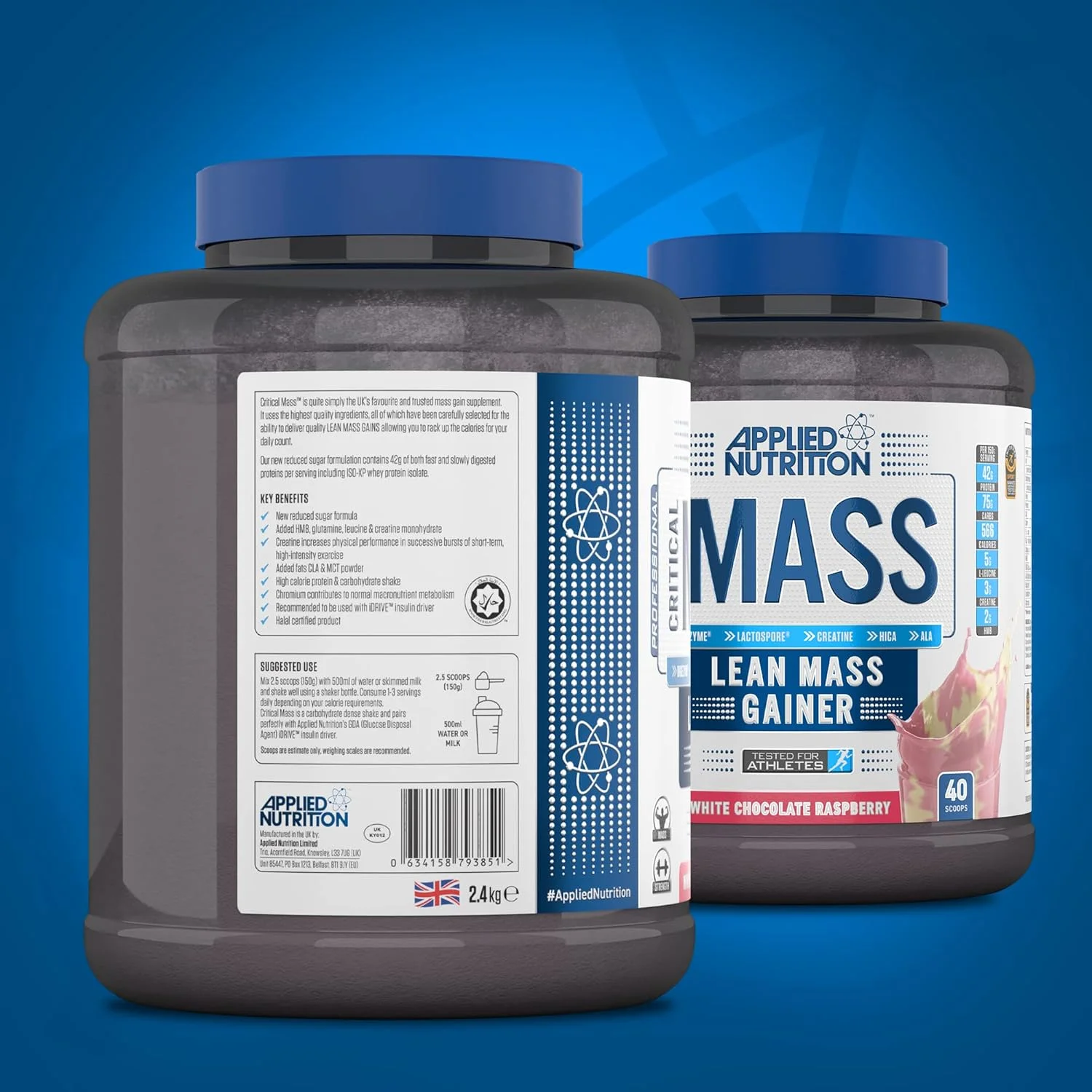 پودر پروتئین افزایش وزن Applied Nutrition Critical Mass Professional - افزایش دهنده وزن با کالری بالا، حجم دهنده عضلات (2.4 کیلوگرم - 16 سروینگ) (شکلات سفید تمشک) پودر پروتئین افزایش وزن Applied Nutrition Critical Mass Professional - افزایش دهنده وزن با کالری بالا، حجم دهنده عضلات (2.4 کیلوگرم - 16 سروینگ) (شکلات سفید تمشک)