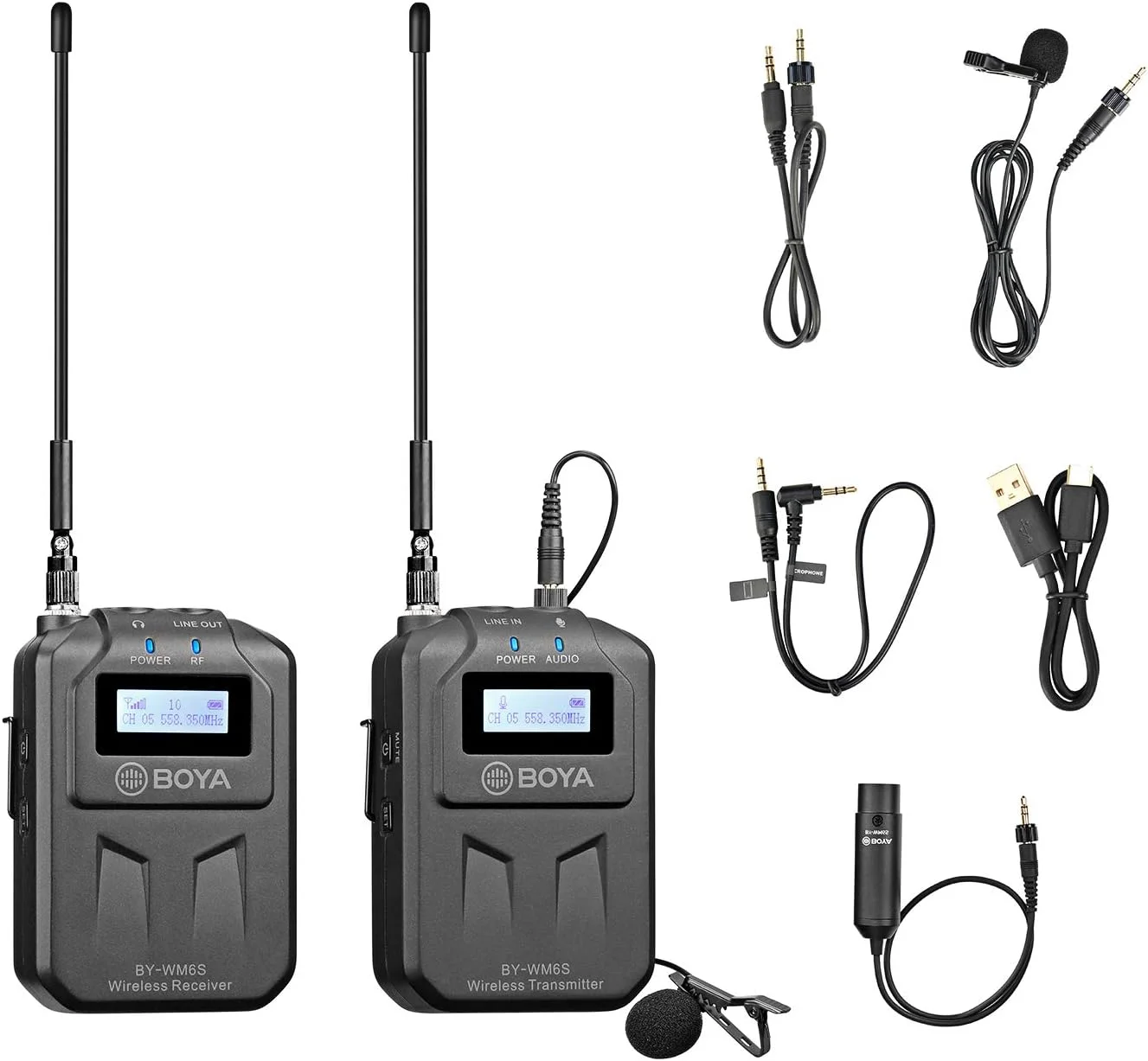 میکروفون بی سیم یقه ای 48 کاناله UHF بویا مدل WM6S