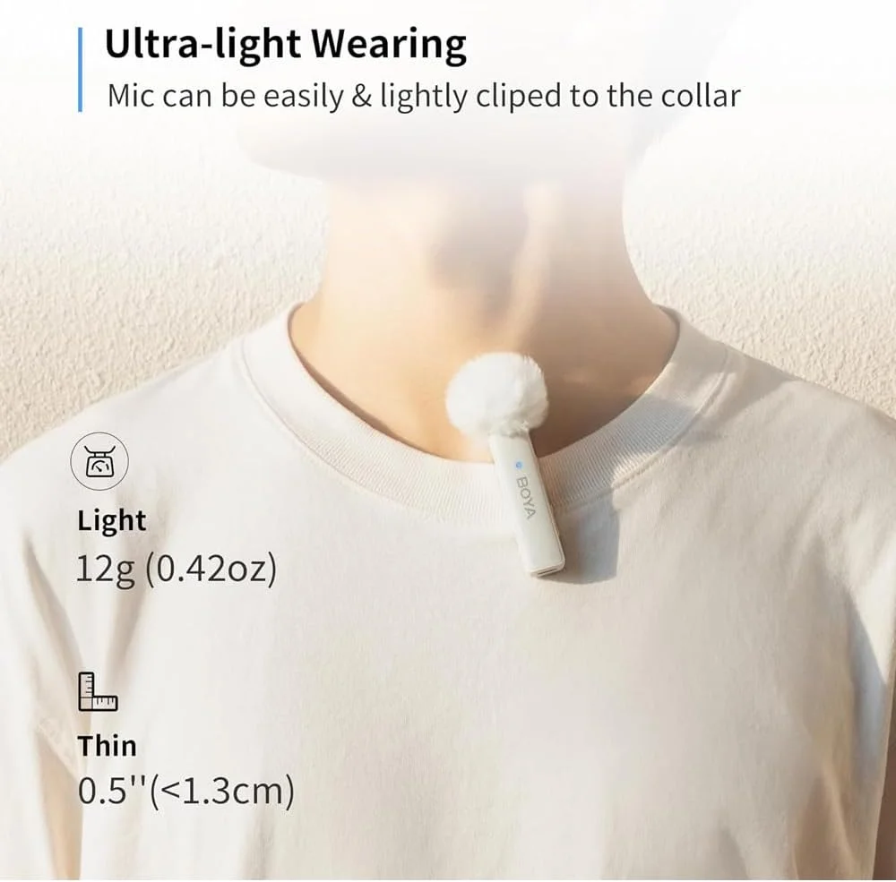 میکروفون یقه ای بی سیم بویا لینک سفید میکروفون یقه ای بی سیم بویا لینک سفید