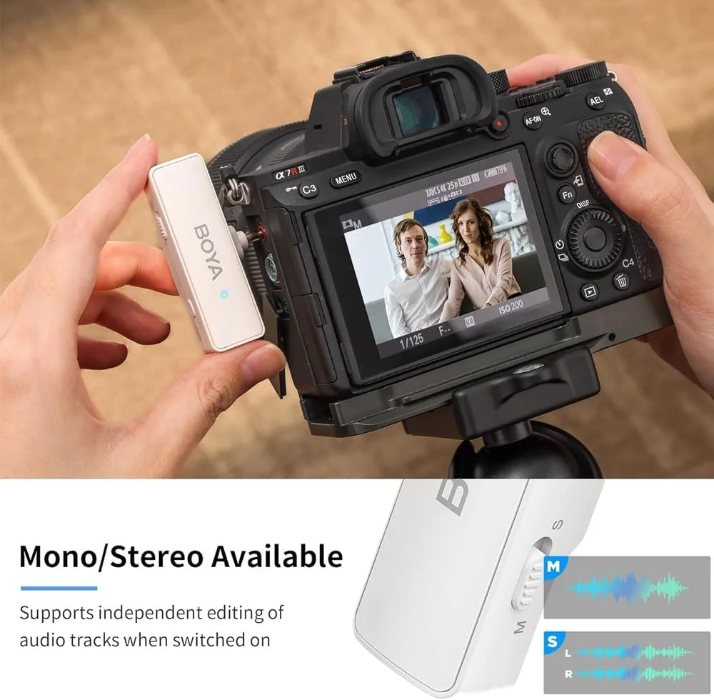 میکروفون یقه ای بی سیم بویا لینک سفید میکروفون یقه ای بی سیم بویا لینک سفید