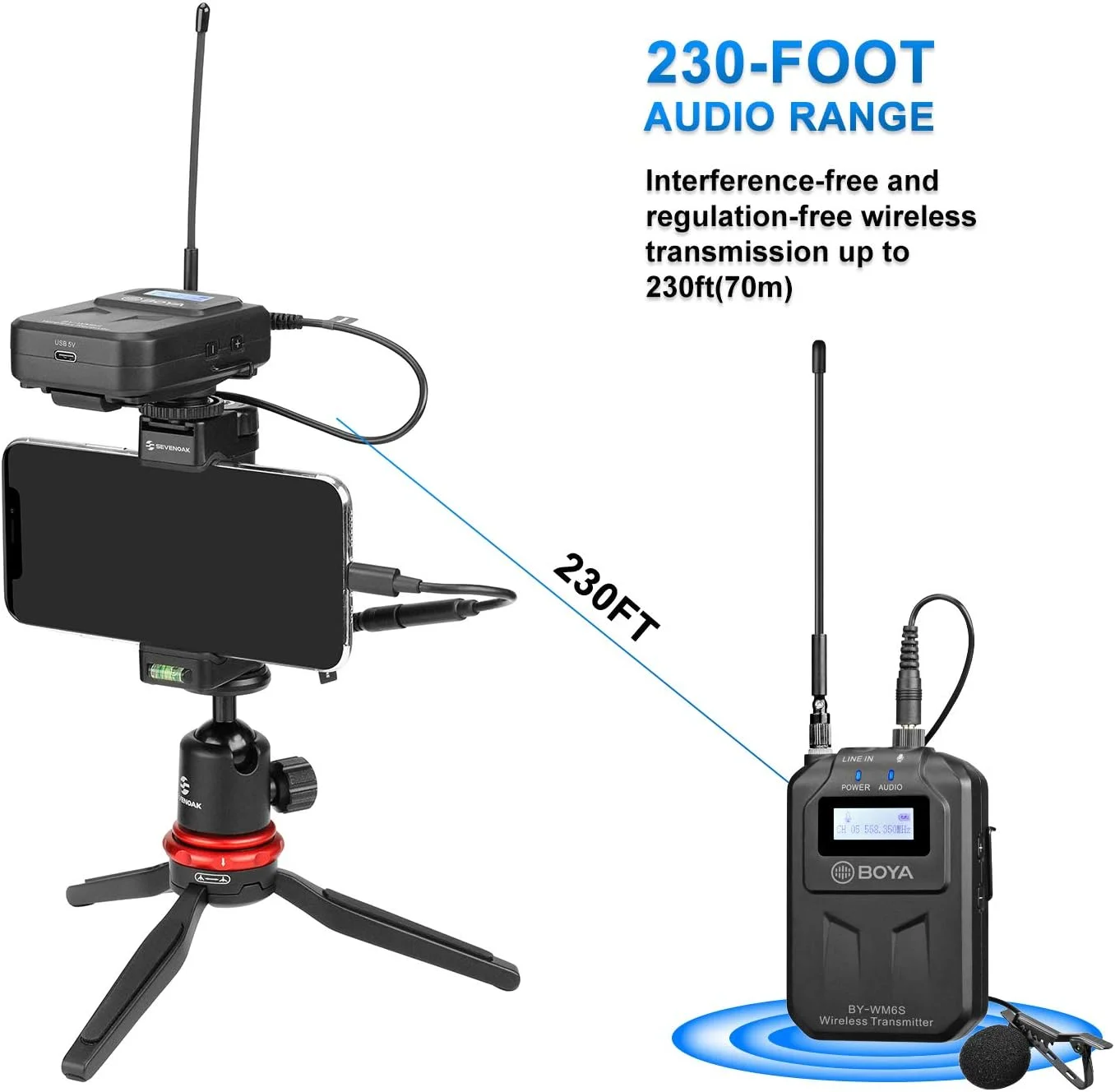 میکروفون بی سیم یقه ای 48 کاناله UHF بویا مدل WM6S میکروفون بی سیم یقه ای 48 کاناله UHF بویا مدل WM6S