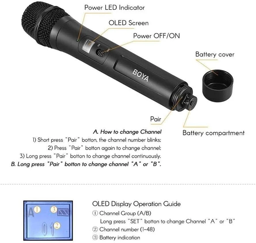 سیستم میکروفون بی سیم دستی Boya BY-WM8 Pro-K3 با قابلیت نصب روی دوربین، مشکی سیستم میکروفون بی سیم دستی Boya BY-WM8 Pro-K3 با قابلیت نصب روی دوربین، مشکی