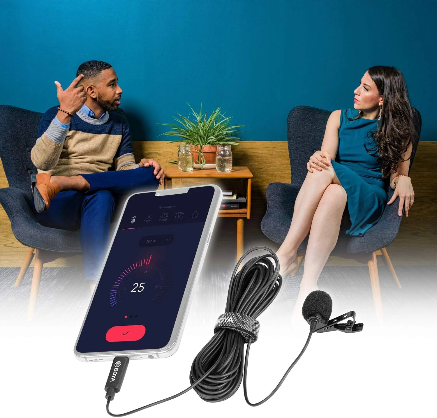 میکروفون یقه ای بویا مدل By-M3 با کابل 6 متری سازگار با رابط USB Type-C به همراه پارچه تمیز کننده میکروفون یقه ای بویا مدل By-M3 با کابل 6 متری سازگار با رابط USB Type-C به همراه پارچه تمیز کننده
