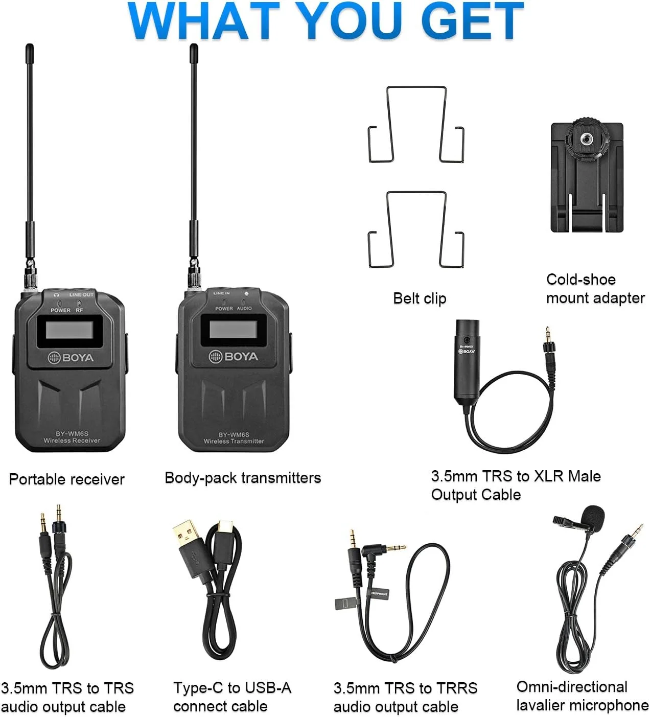 میکروفون بی سیم یقه ای 48 کاناله UHF بویا مدل WM6S میکروفون بی سیم یقه ای 48 کاناله UHF بویا مدل WM6S