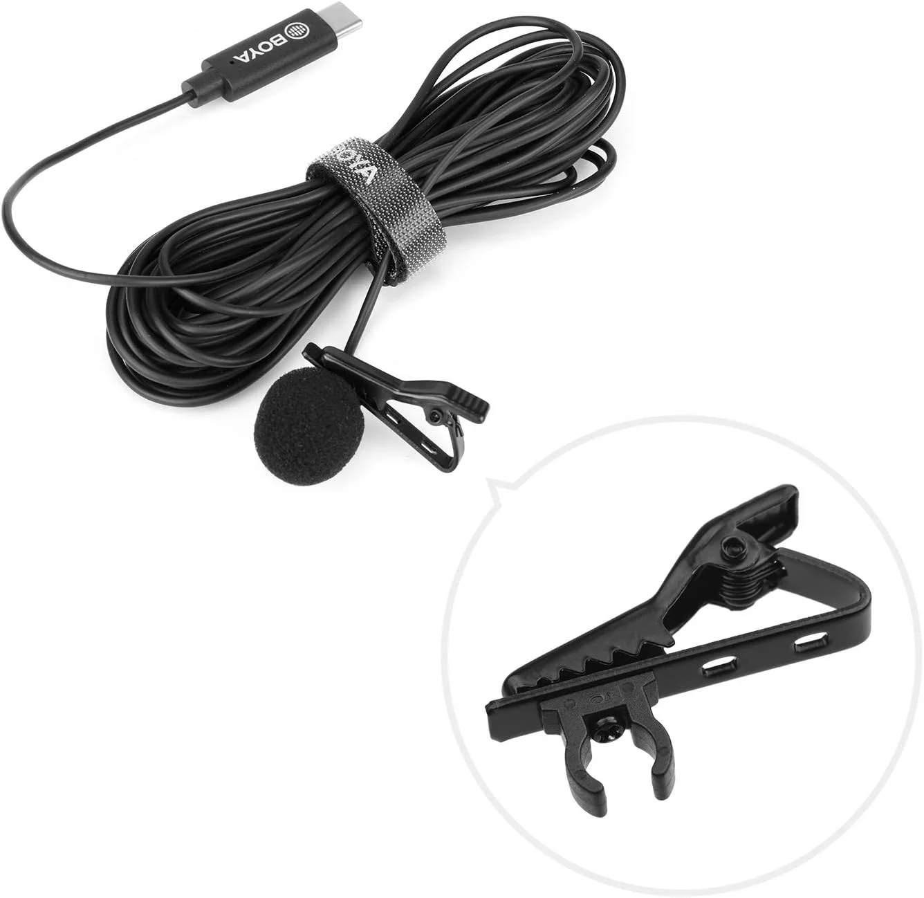 میکروفون یقه ای بویا مدل By-M3 با کابل 6 متری سازگار با رابط USB Type-C به همراه پارچه تمیز کننده میکروفون یقه ای بویا مدل By-M3 با کابل 6 متری سازگار با رابط USB Type-C به همراه پارچه تمیز کننده