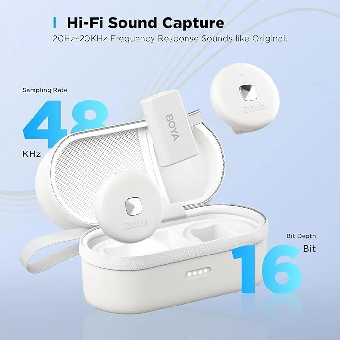 میکروفون بی سیم دوگانه BOYA OMIC-U با رابط USB-C - سفید میکروفون بی سیم دوگانه BOYA OMIC-U با رابط USB-C - سفید