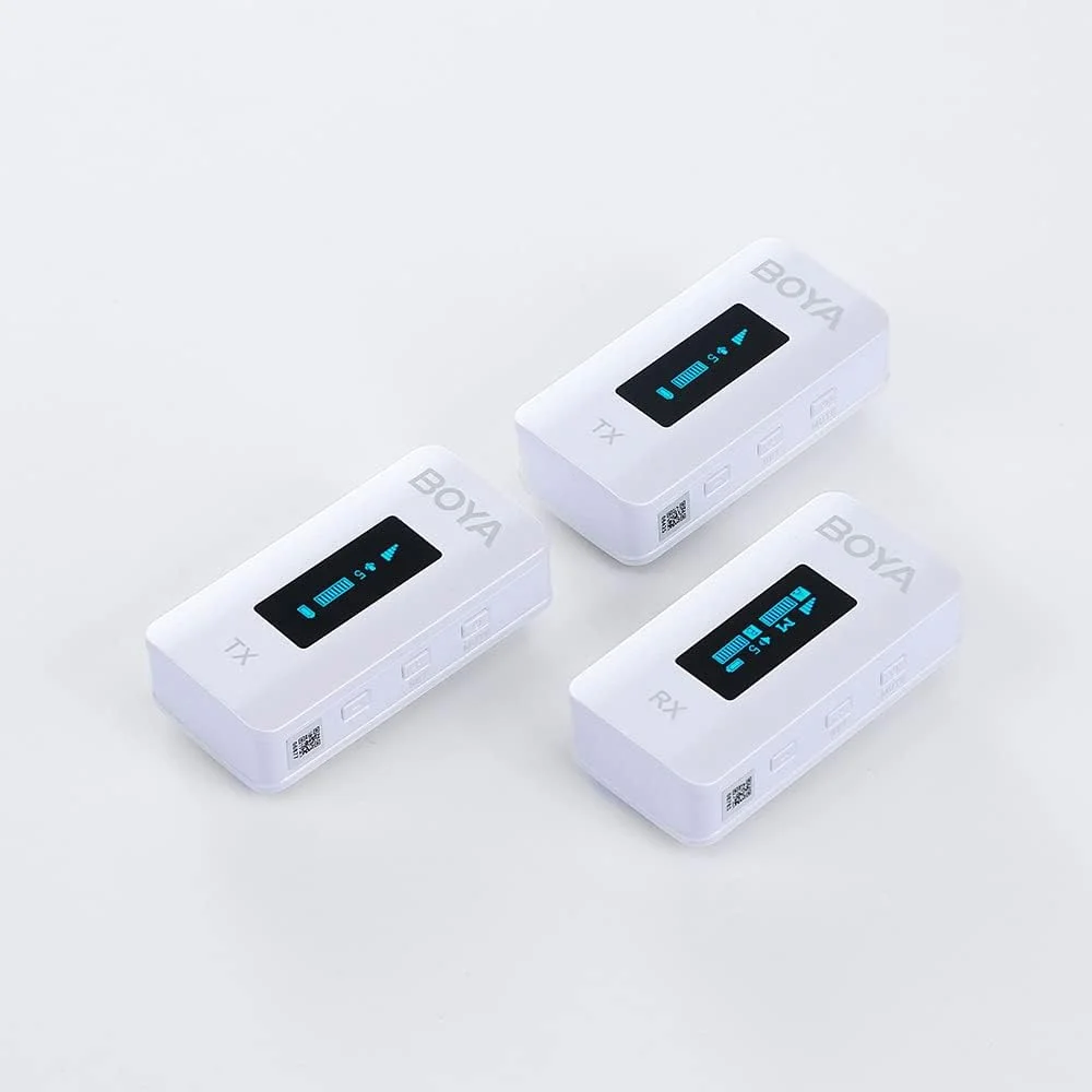 میکروفون بی سیم دو کاناله یقه ای بویا 2.4 گیگاهرتز با جعبه شارژ برای دوربین DSLR و تلفن میکروفون بی سیم دو کاناله یقه ای بویا 2.4 گیگاهرتز با جعبه شارژ برای دوربین DSLR و تلفن