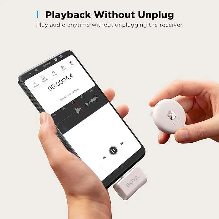 میکروفون بی سیم دوگانه BOYA OMIC-U با رابط USB-C - سفید میکروفون بی سیم دوگانه BOYA OMIC-U با رابط USB-C - سفید