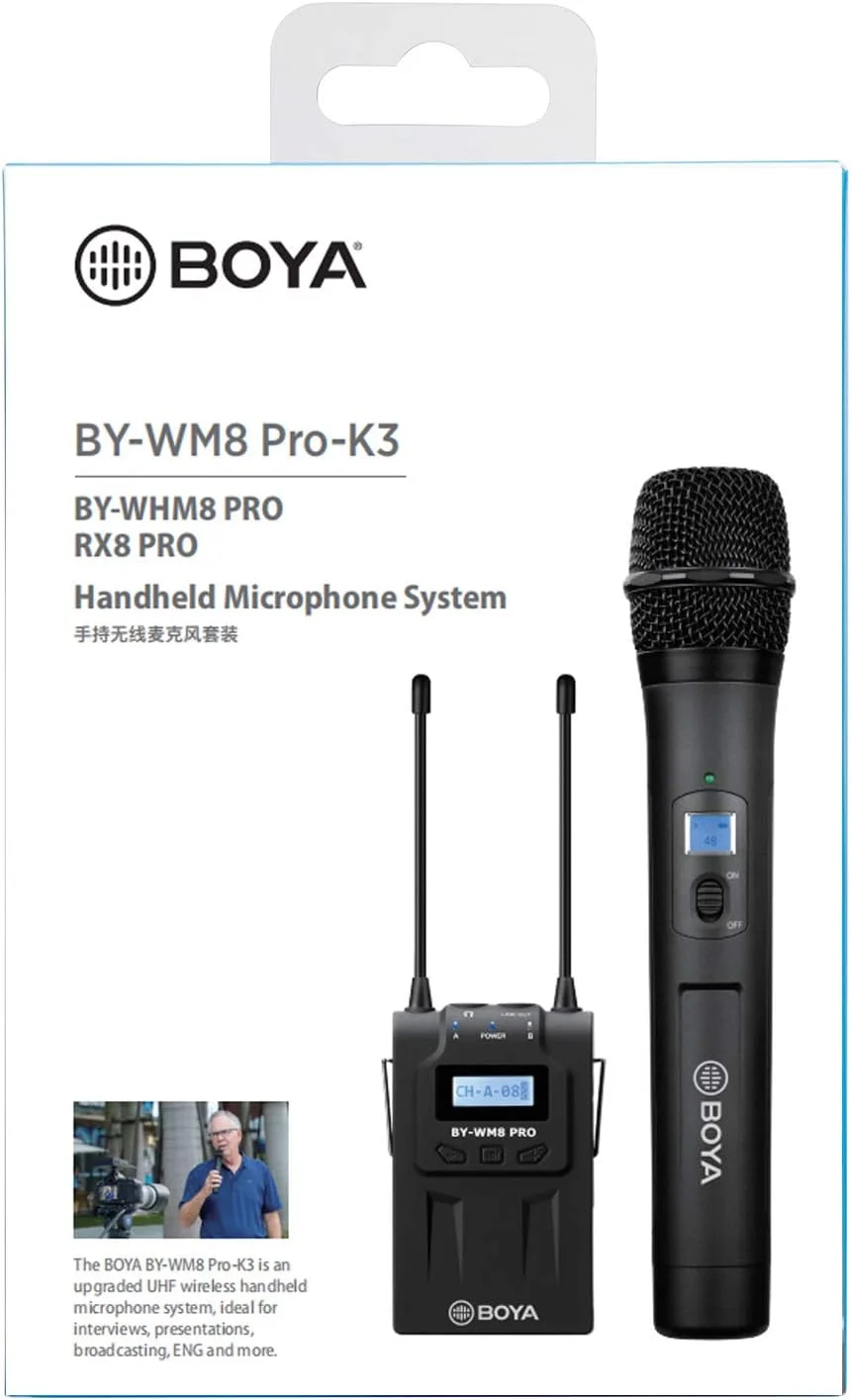سیستم میکروفون بی سیم دستی Boya برای مصاحبه، ضبط میکروفون دو کاناله برای دوربین DSLR، ضبط کننده DSLR، مصاحبه خیابانی یوتیوب، پخش زنده فیس بوک، ولاگ سیستم میکروفون بی سیم دستی Boya برای مصاحبه، ضبط میکروفون دو کاناله برای دوربین DSLR، ضبط کننده DSLR، مصاحبه خیابانی یوتیوب، پخش زنده فیس بوک، ولاگ
