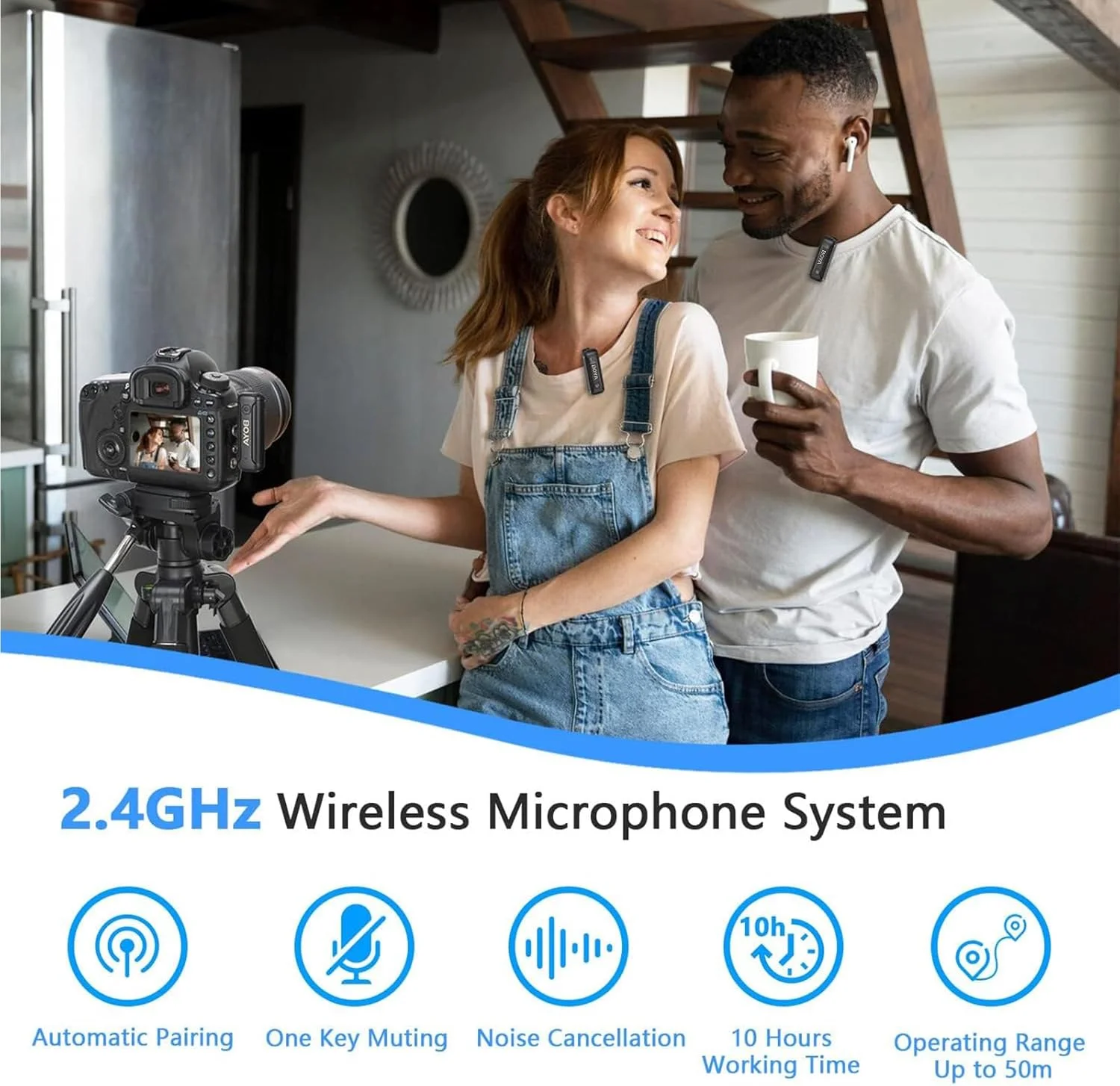 میکروفون یقه ای بی سیم دو کاناله BOYA BY-WM3T-M2، عمر باتری تا 30 ساعت، رابط 3.5 میلی متری سازگار با گوشی های هوشمند و دوربین های TRS، مناسب برای ولاگ و یوتیوب میکروفون یقه ای بی سیم دو کاناله BOYA BY-WM3T-M2، عمر باتری تا 30 ساعت، رابط 3.5 میلی متری سازگار با گوشی های هوشمند و دوربین های TRS، مناسب برای ولاگ و یوتیوب