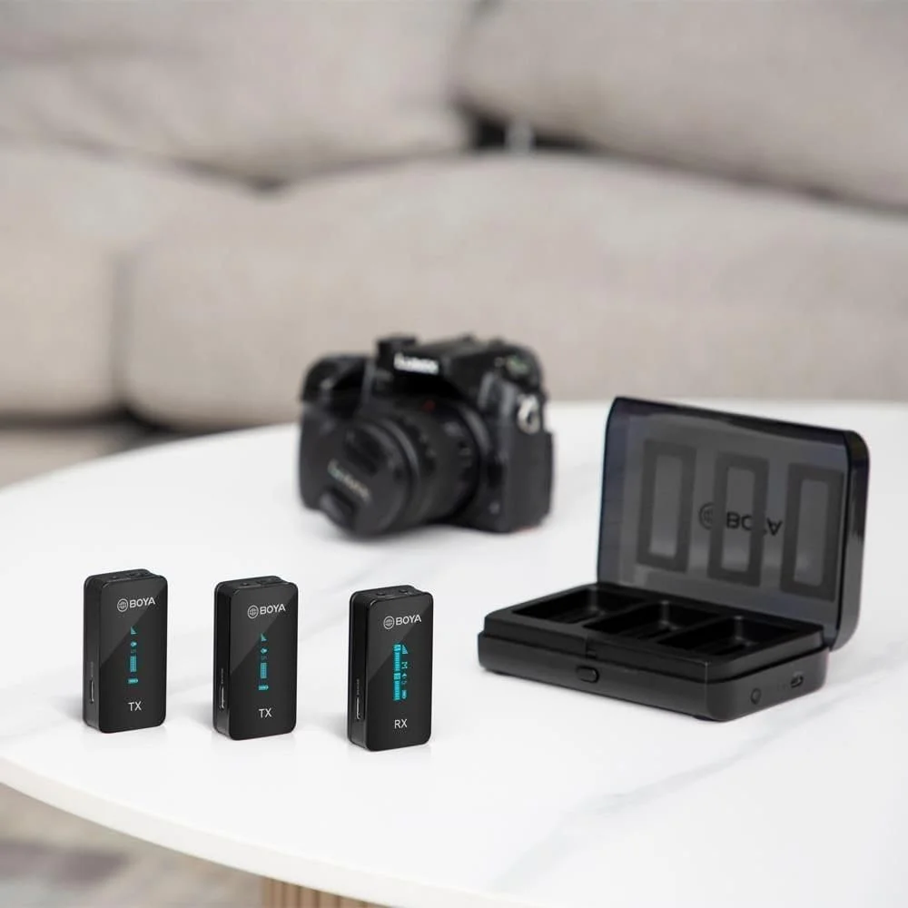 میکروفون بیسیم دو کاناله 2.4 گیگاهرتزی Boya BY-XM6-K2 به همراه جعبه شارژ 1+2 میکروفون بیسیم دو کاناله 2.4 گیگاهرتزی Boya BY-XM6-K2 به همراه جعبه شارژ 1+2