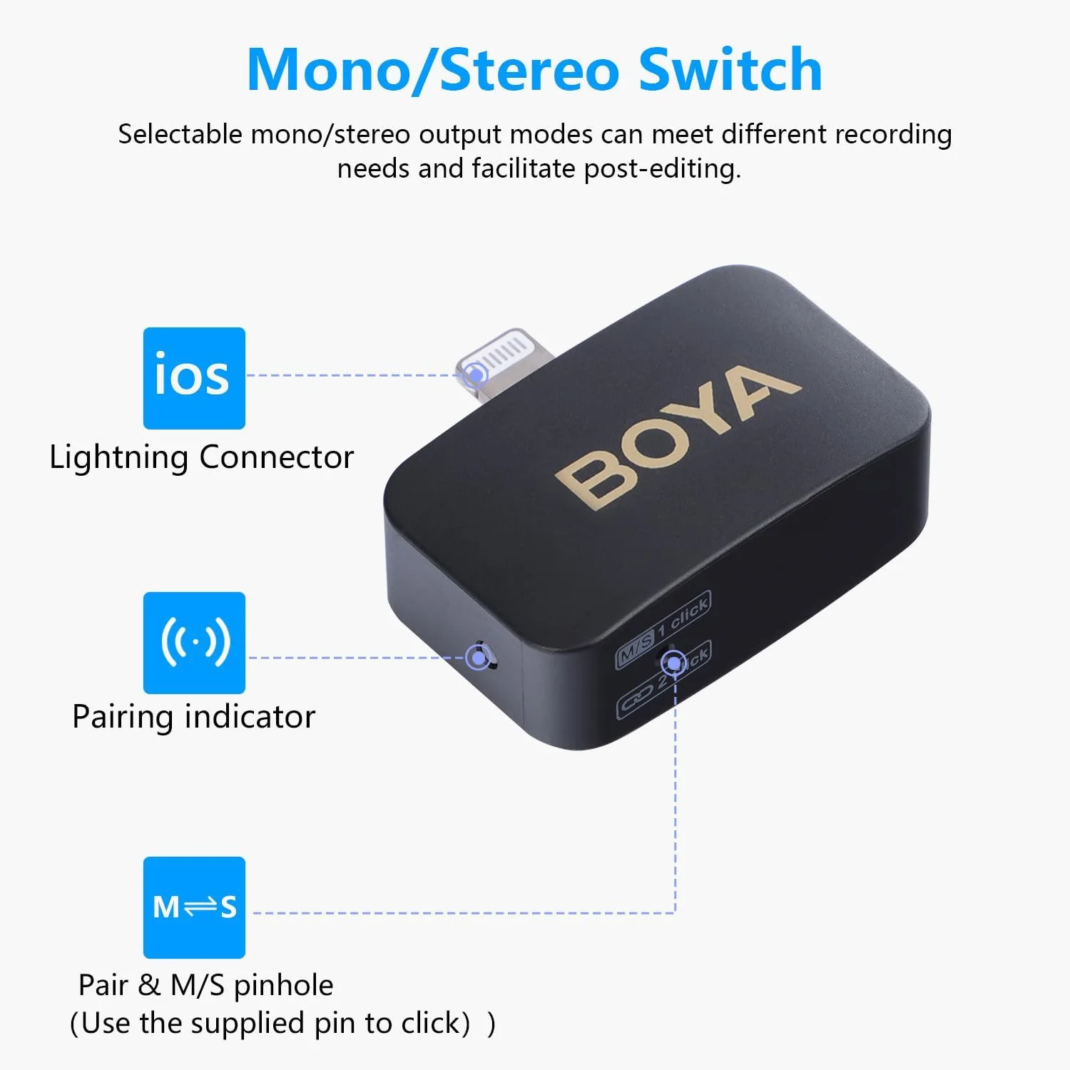 میکروفون یقه ای بی سیم BOYA برای آیفون، میکروفون های دوگانه یقه ای Plug & Play، میکروفون گیره ای بی سیم برای ضبط ویدیو، یوتیوب، ولاگ، پخش زنده BY-M1V6، حذف نویز، خروجی مونو استریو میکروفون یقه ای بی سیم BOYA برای آیفون، میکروفون های دوگانه یقه ای Plug & Play، میکروفون گیره ای بی سیم برای ضبط ویدیو، یوتیوب، ولاگ، پخش زنده BY-M1V6، حذف نویز، خروجی مونو استریو