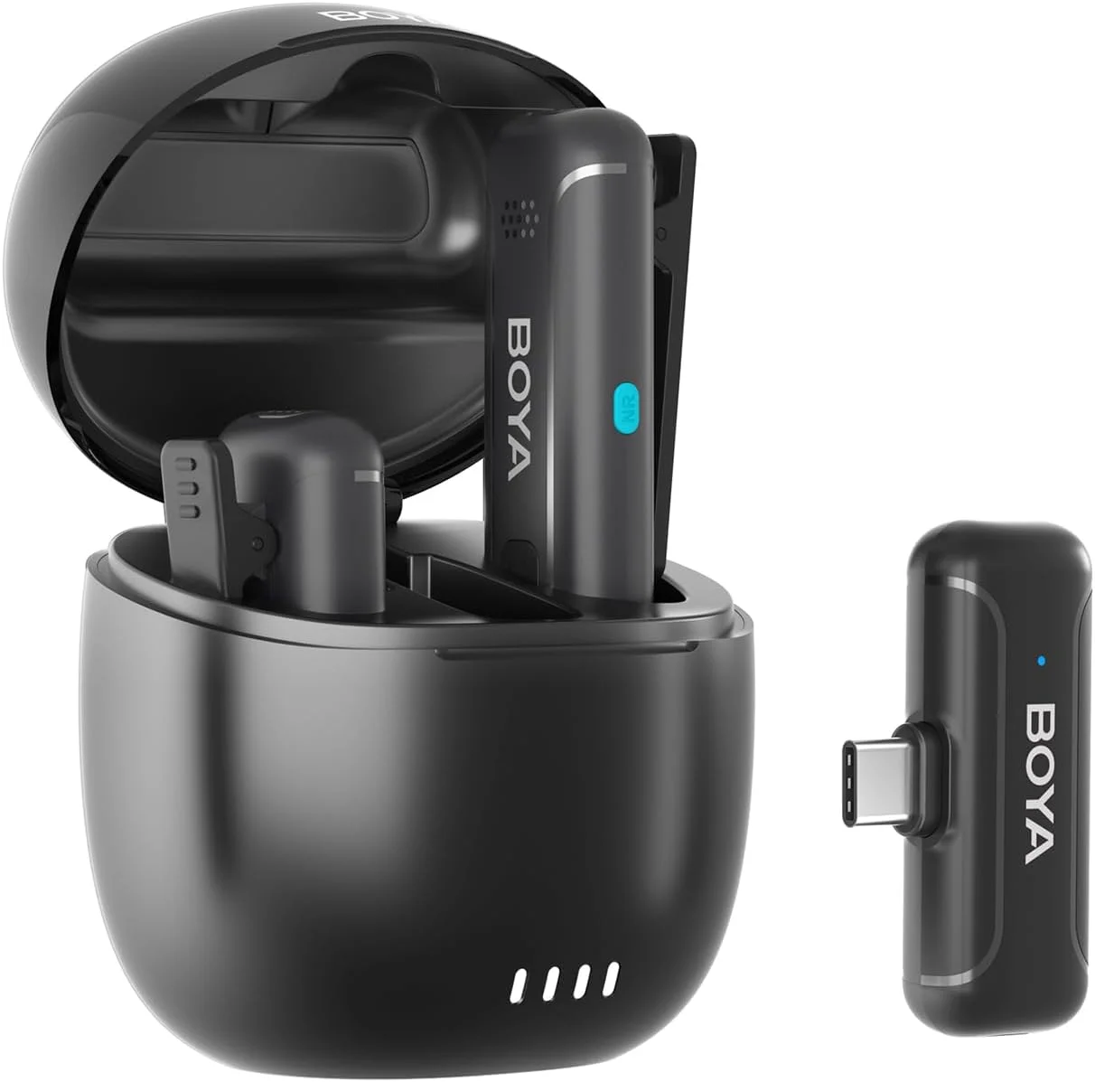 میکروفون یقه ای بی سیم دو کاناله BOYA BY-WM3T-U2، عمر باتری تا 30 ساعت، رابط USB-C سازگار با تلفن های هوشمند اندروید و لپ تاپ، مناسب برای ضبط ولاگ و یوتیوب