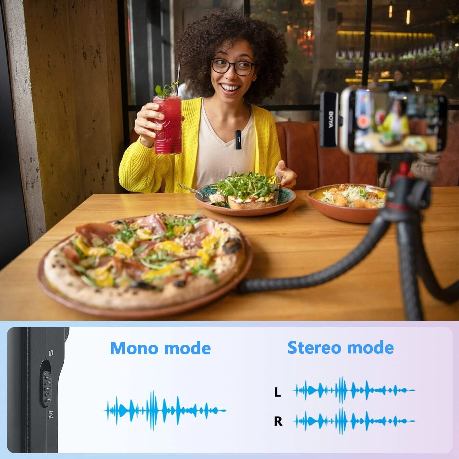 سیستم میکروفون بی سیم BOYALINK با ورودی های 3.5 میلی متری، لایتنینگ و USB-C برای آیفون، تلفن های هوشمند اندروید/دوربین DSLR سیستم میکروفون بی سیم BOYALINK با ورودی های 3.5 میلی متری، لایتنینگ و USB-C برای آیفون، تلفن های هوشمند اندروید/دوربین DSLR
