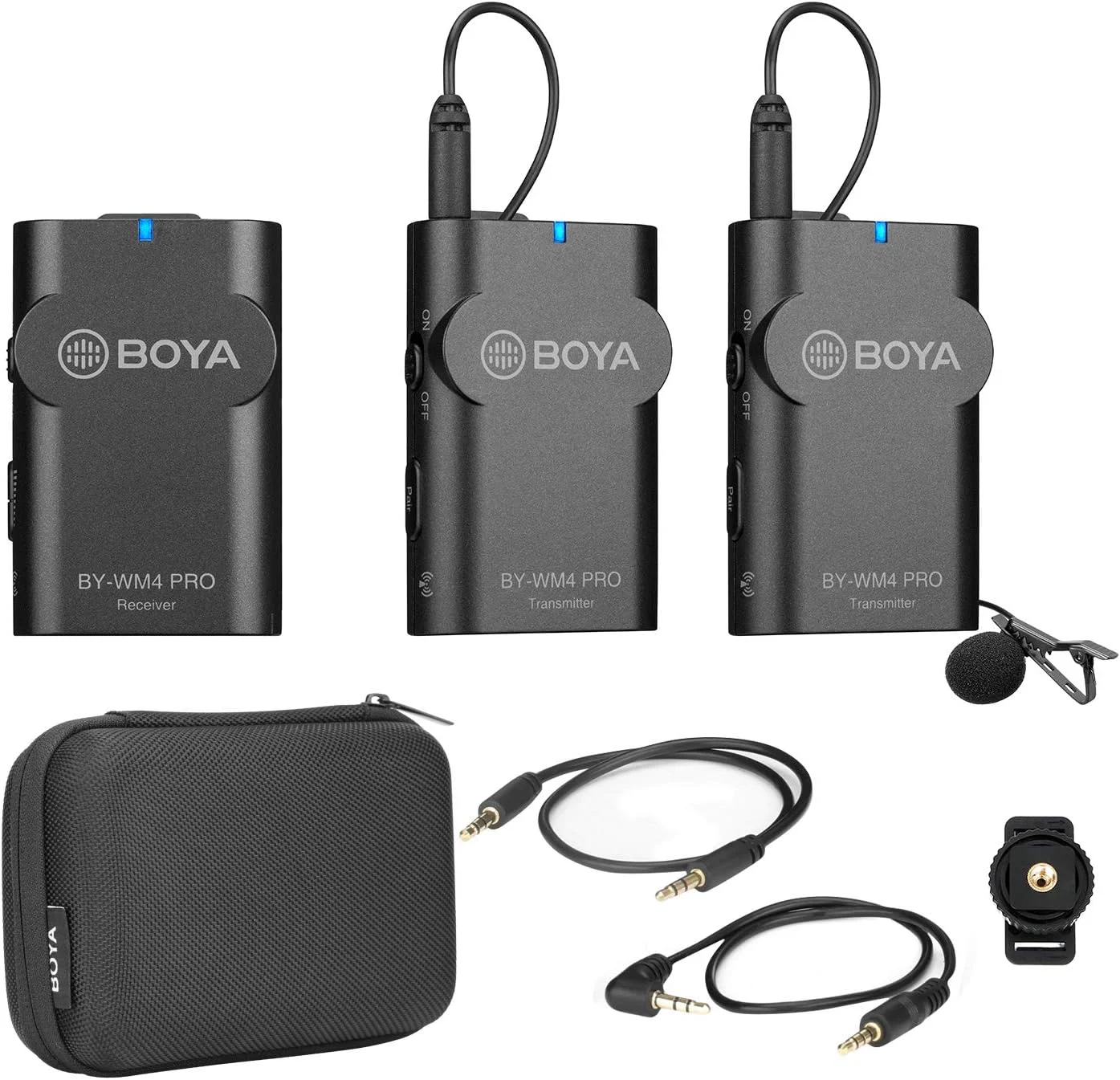 سیستم میکروفون یقه ای بی سیم دوگانه Boya Wm4 Pro K2 2.4Ghz سازگار با دوربین های DSLR، دوربین های فیلمبرداری، آیفون، تلفن های هوشمند اندروید و تبلت ها، برد صوتی 200 فوتی، Mrm4Pk2-1 سیستم میکروفون یقه ای بی سیم دوگانه Boya Wm4 Pro K2 2.4Ghz سازگار با دوربین های DSLR، دوربین های فیلمبرداری، آیفون، تلفن های هوشمند اندروید و تبلت ها، برد صوتی 200 فوتی، Mrm4Pk2-1