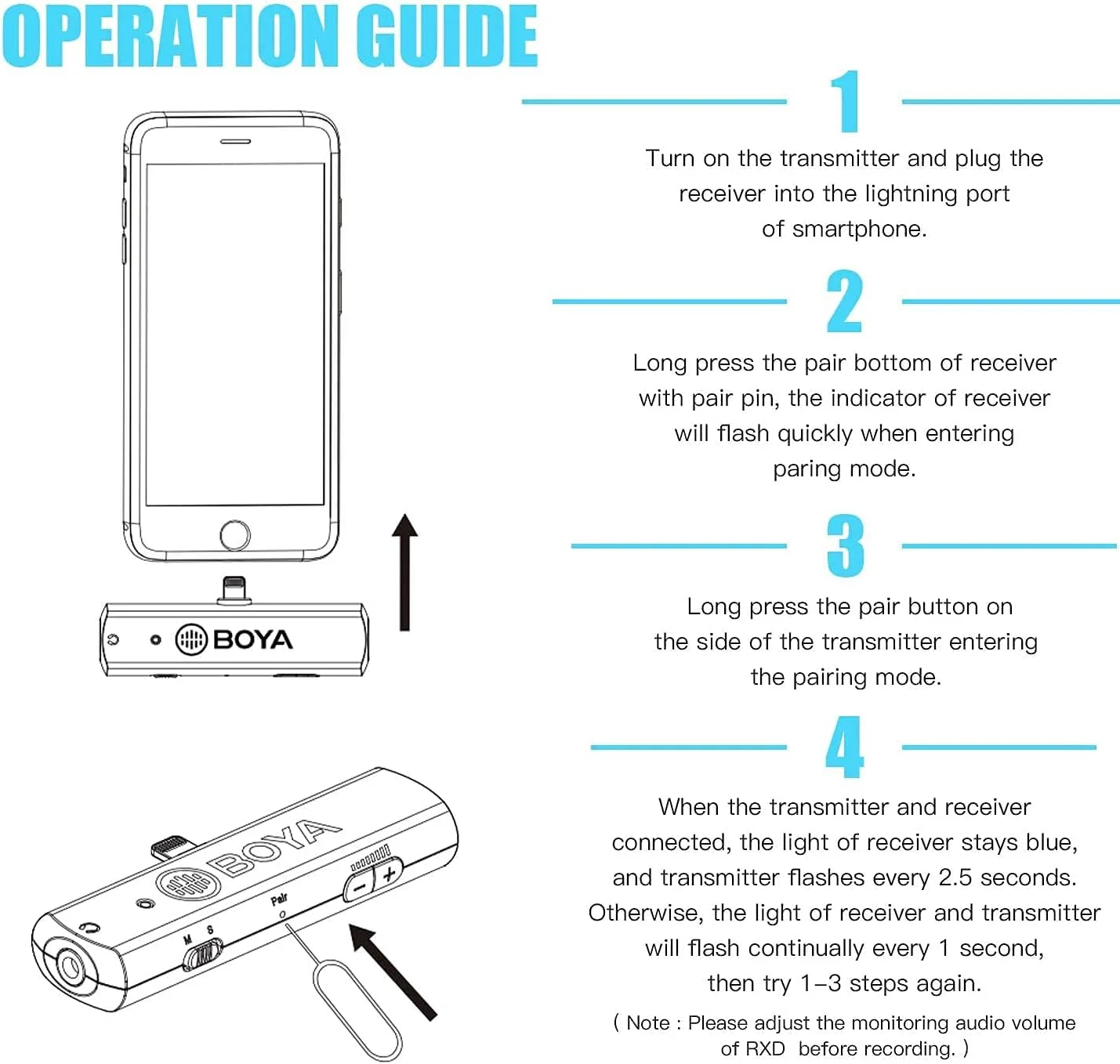 میکروفون بی سیم بویا مدل BY-WM4 Pro-K3 برای دستگاه های iOS
