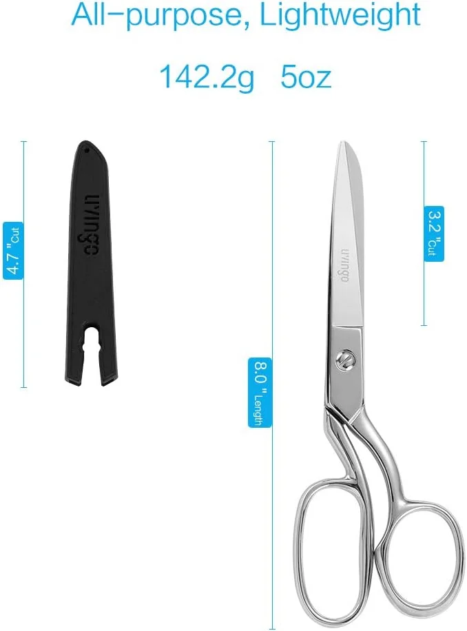 قیچی خیاطی حرفه ای 8 اینچی LIVINGO، قیچی خیاطی سنگین، استیل ضد زنگ کلاسیک فوق العاده تیز و آهنگری شده، خمیده قیچی خیاطی حرفه ای 8 اینچی LIVINGO، قیچی خیاطی سنگین، استیل ضد زنگ کلاسیک فوق العاده تیز و آهنگری شده، خمیده