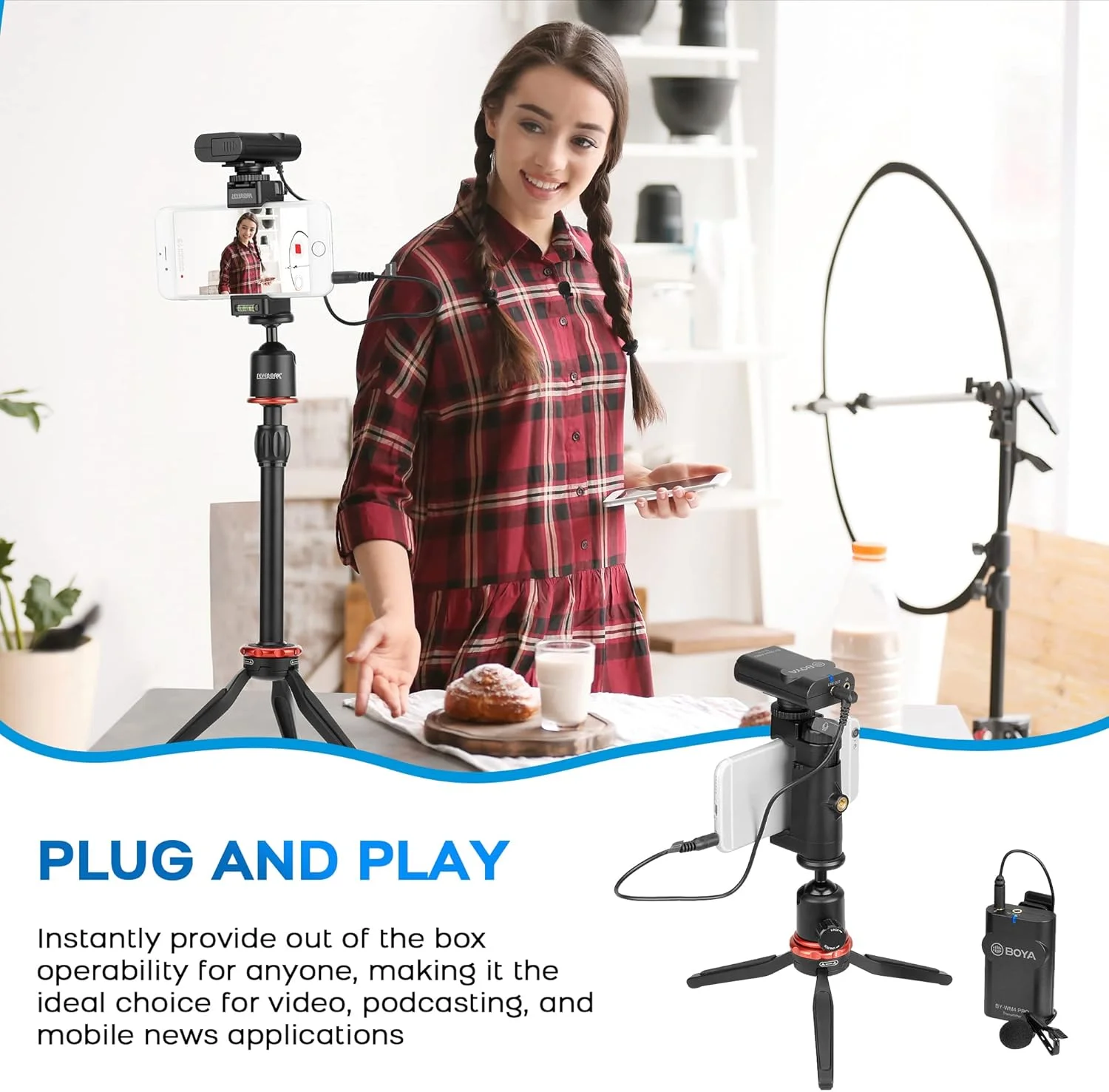 میکروفون یقه ای بی سیم 2.4 گیگاهرتزی بویا مدل BY-WM4 PRO K1 TX+RX مناسب دوربین های DSLR، تلفن های هوشمند، تبلت ها، ضبط صدا، ولاگینگ و فیلم سازی میکروفون یقه ای بی سیم 2.4 گیگاهرتزی بویا مدل BY-WM4 PRO K1 TX+RX مناسب دوربین های DSLR، تلفن های هوشمند، تبلت ها، ضبط صدا، ولاگینگ و فیلم سازی
