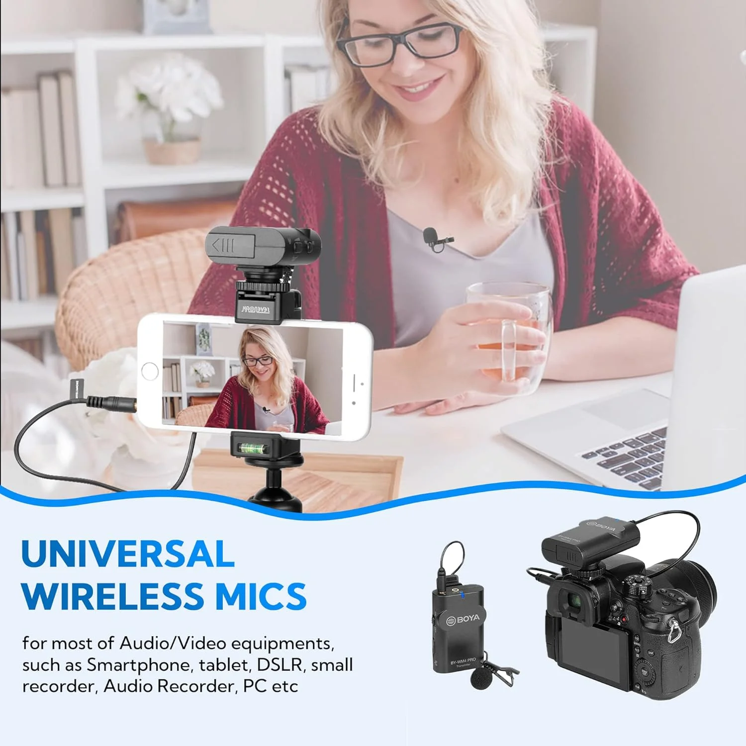 میکروفون یقه ای بی سیم 2.4 گیگاهرتزی بویا مدل BY-WM4 PRO K1 TX+RX مناسب دوربین های DSLR، تلفن های هوشمند، تبلت ها، ضبط صدا، ولاگینگ و فیلم سازی میکروفون یقه ای بی سیم 2.4 گیگاهرتزی بویا مدل BY-WM4 PRO K1 TX+RX مناسب دوربین های DSLR، تلفن های هوشمند، تبلت ها، ضبط صدا، ولاگینگ و فیلم سازی