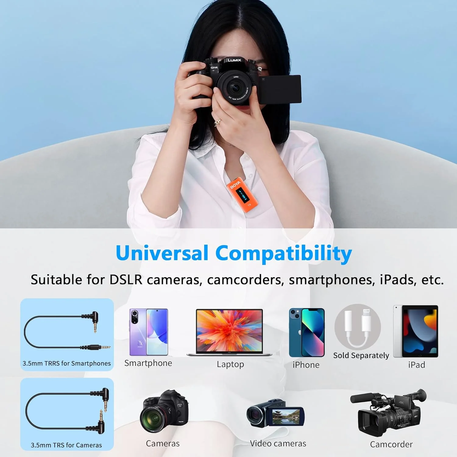 سیستم میکروفون یقه ای بی سیم دوگانه BOYA BY-XM6-K2O با 2 فرستنده برای دوربین DSLR، دوربین فیلمبرداری، گوشی های هوشمند در ویدیوهای Vlog، یوتیوب، فیس بوک لایو (نارنجی) سیستم میکروفون یقه ای بی سیم دوگانه BOYA BY-XM6-K2O با 2 فرستنده برای دوربین DSLR، دوربین فیلمبرداری، گوشی های هوشمند در ویدیوهای Vlog، یوتیوب، فیس بوک لایو (نارنجی)