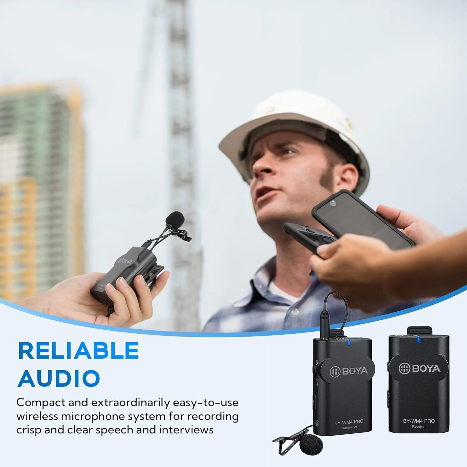 میکروفون یقه ای بی سیم 2.4 گیگاهرتزی بویا مدل BY-WM4 PRO K1 TX+RX مناسب دوربین های DSLR، تلفن های هوشمند، تبلت ها، ضبط صدا، ولاگینگ و فیلم سازی میکروفون یقه ای بی سیم 2.4 گیگاهرتزی بویا مدل BY-WM4 PRO K1 TX+RX مناسب دوربین های DSLR، تلفن های هوشمند، تبلت ها، ضبط صدا، ولاگینگ و فیلم سازی