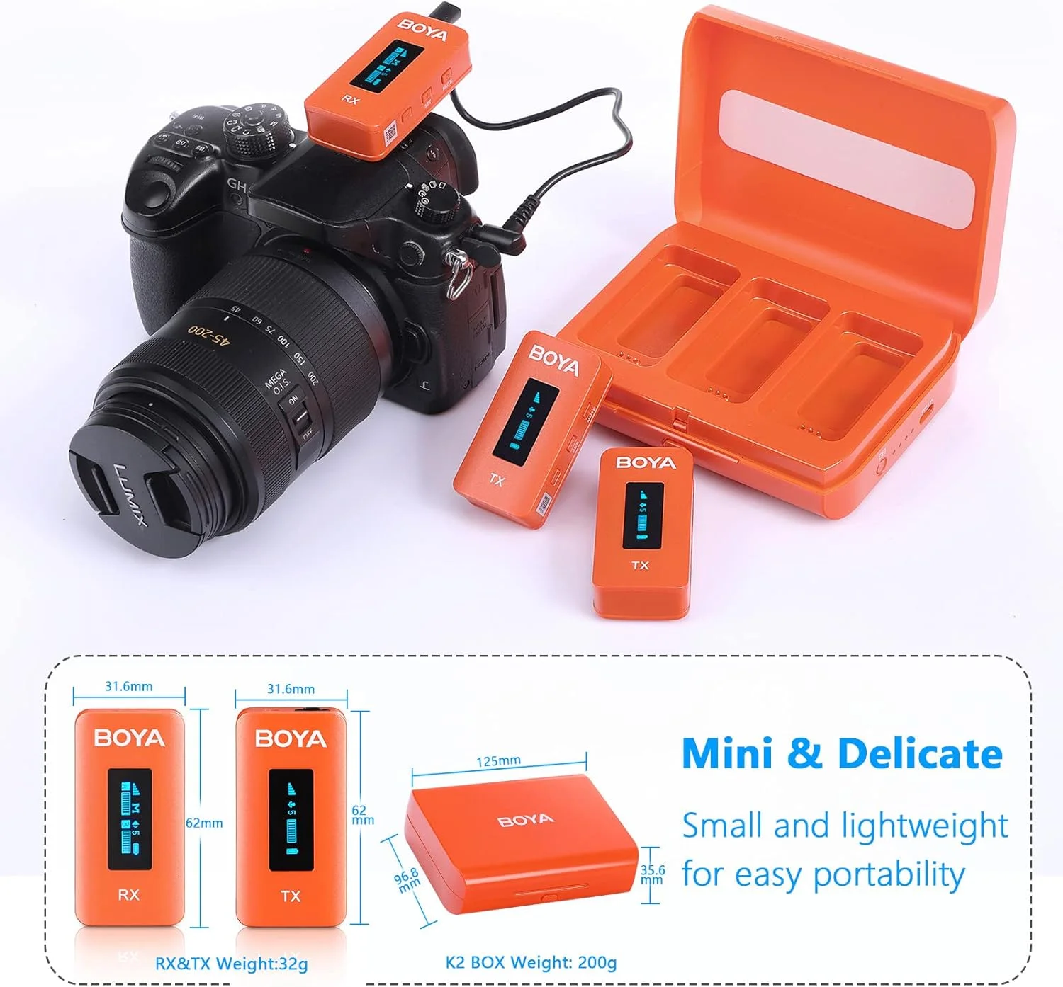 سیستم میکروفون یقه ای بی سیم دوگانه BOYA BY-XM6-K2O با 2 فرستنده برای دوربین DSLR، دوربین فیلمبرداری، گوشی های هوشمند در ویدیوهای Vlog، یوتیوب، فیس بوک لایو (نارنجی) سیستم میکروفون یقه ای بی سیم دوگانه BOYA BY-XM6-K2O با 2 فرستنده برای دوربین DSLR، دوربین فیلمبرداری، گوشی های هوشمند در ویدیوهای Vlog، یوتیوب، فیس بوک لایو (نارنجی)