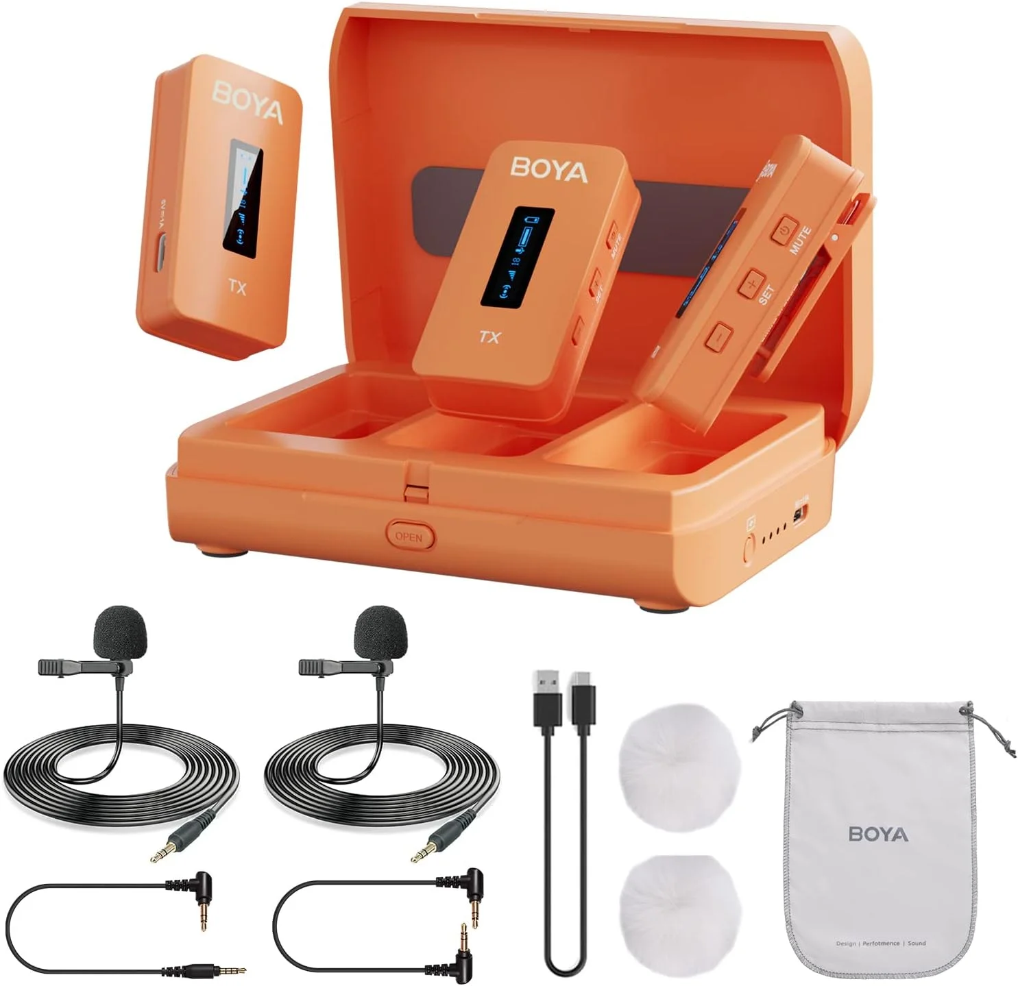 سیستم میکروفون یقه ای بی سیم دوگانه BOYA BY-XM6-K2O با 2 فرستنده برای دوربین DSLR، دوربین فیلمبرداری، گوشی های هوشمند در ویدیوهای Vlog، یوتیوب، فیس بوک لایو (نارنجی) سیستم میکروفون یقه ای بی سیم دوگانه BOYA BY-XM6-K2O با 2 فرستنده برای دوربین DSLR، دوربین فیلمبرداری، گوشی های هوشمند در ویدیوهای Vlog، یوتیوب، فیس بوک لایو (نارنجی)
