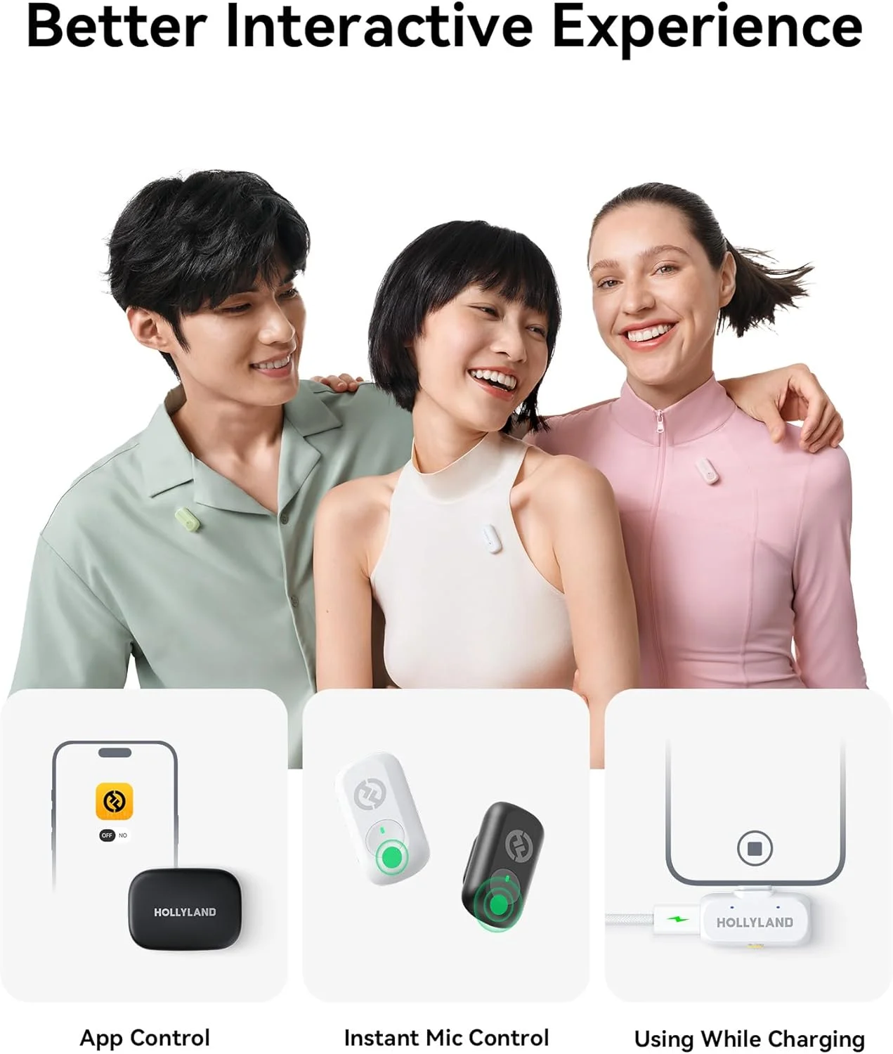 میکروفون بی سیم Hollyland (Lark A1 Duo) (خاکستری فضایی، با RX USB-C + جعبه شارژ) میکروفون بی سیم Hollyland (Lark A1 Duo) (خاکستری فضایی، با RX USB-C + جعبه شارژ)