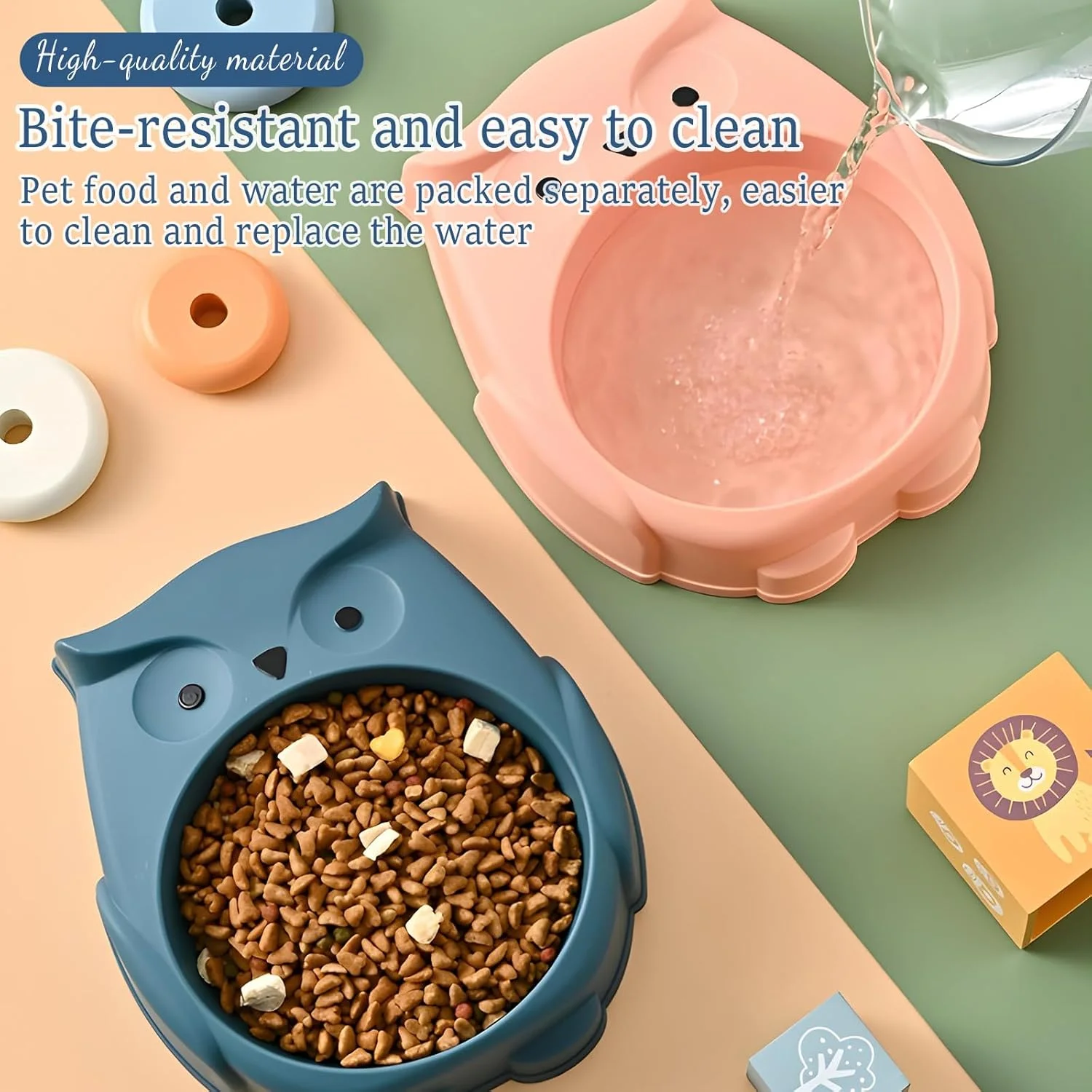 بسته 2 عددی کاسه غذای گربه Zliger، کاسه های تخت گربه، کاسه آب، غذای گربه، کاسه آب برای غذای خشک، غذای مرطوب