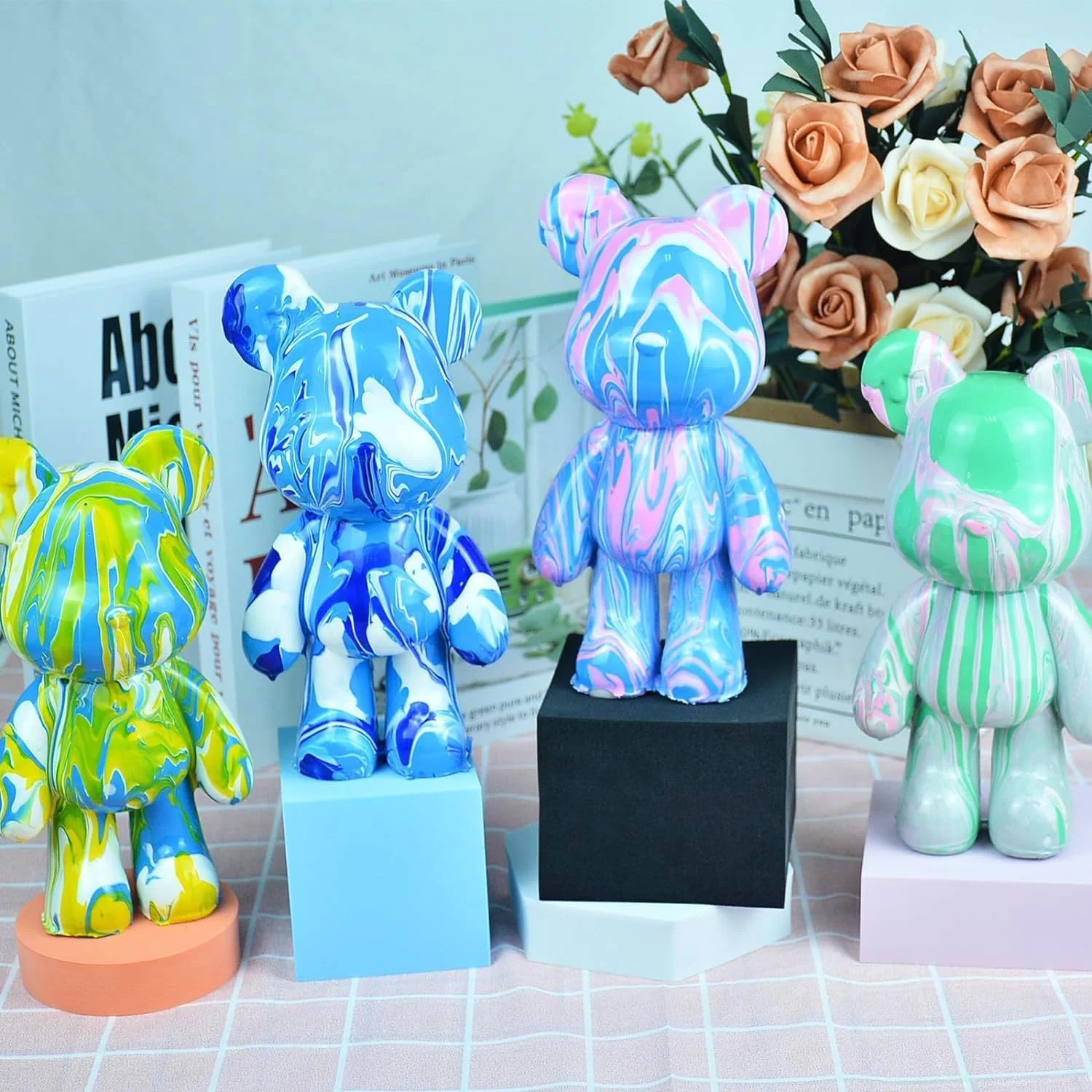 مونمن 20 رنگ رنگ آکریلیک هنری خرسی مایع نقاشی DIY، 60 میلی لیتر، رنگ فله ای برای مبتدیان و کودکان روی سنگ، صنایع دستی، بوم، چوب، سرامیک (20 رنگ رنگ آکریلیک، بدون خرس)