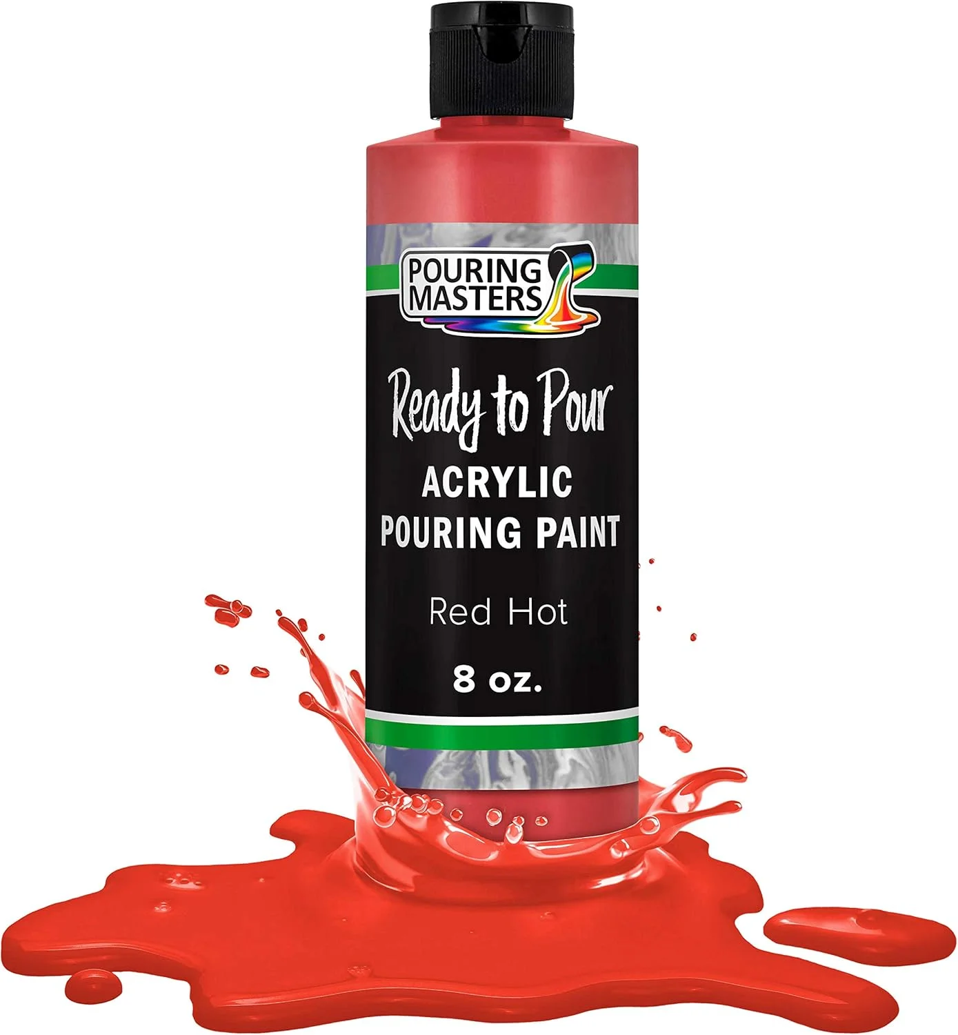 رنگ آکریلیک آماده ریختن قرمز هات تامیلی POURING MASTERS - ممتاز، 236 میلی لیتر، از پیش مخلوط شده، پایه آب - برای بوم، چوب، کاغذ، صنایع دستی، کاشی، سنگ و موارد دیگر