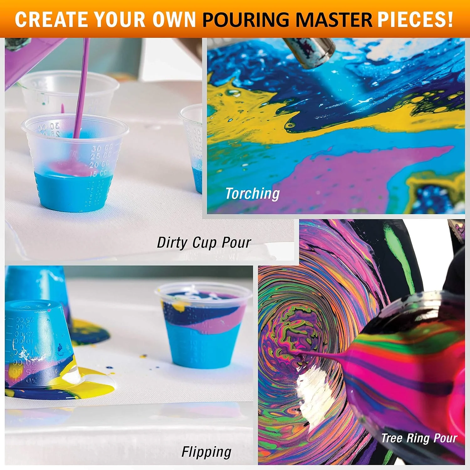 رنگ آکریلیک آماده ریختن قرمز هات تامیلی POURING MASTERS - ممتاز، 236 میلی لیتر، از پیش مخلوط شده، پایه آب - برای بوم، چوب، کاغذ، صنایع دستی، کاشی، سنگ و موارد دیگر