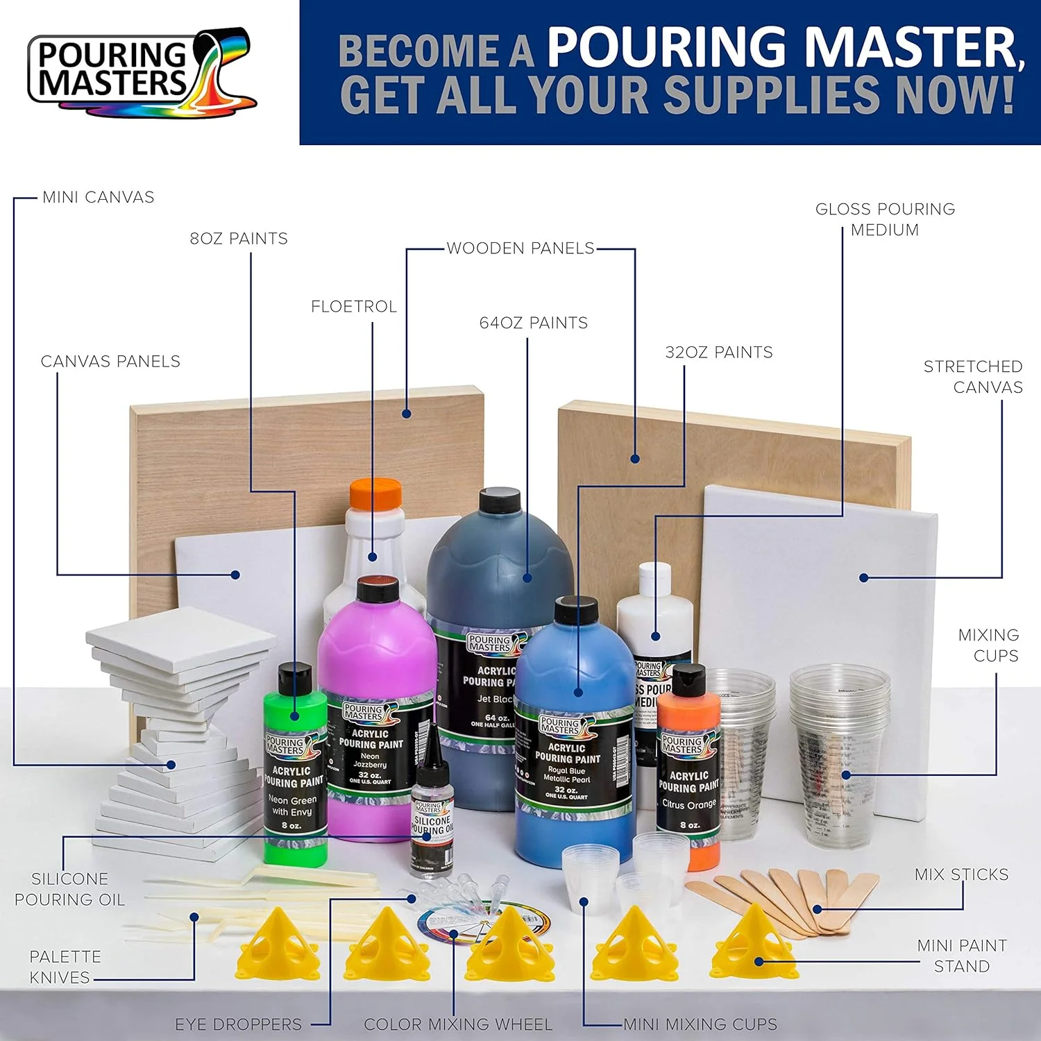 رنگ آکریلیک آماده ریختن قرمز هات تامیلی POURING MASTERS - ممتاز، 236 میلی لیتر، از پیش مخلوط شده، پایه آب - برای بوم، چوب، کاغذ، صنایع دستی، کاشی، سنگ و موارد دیگر
