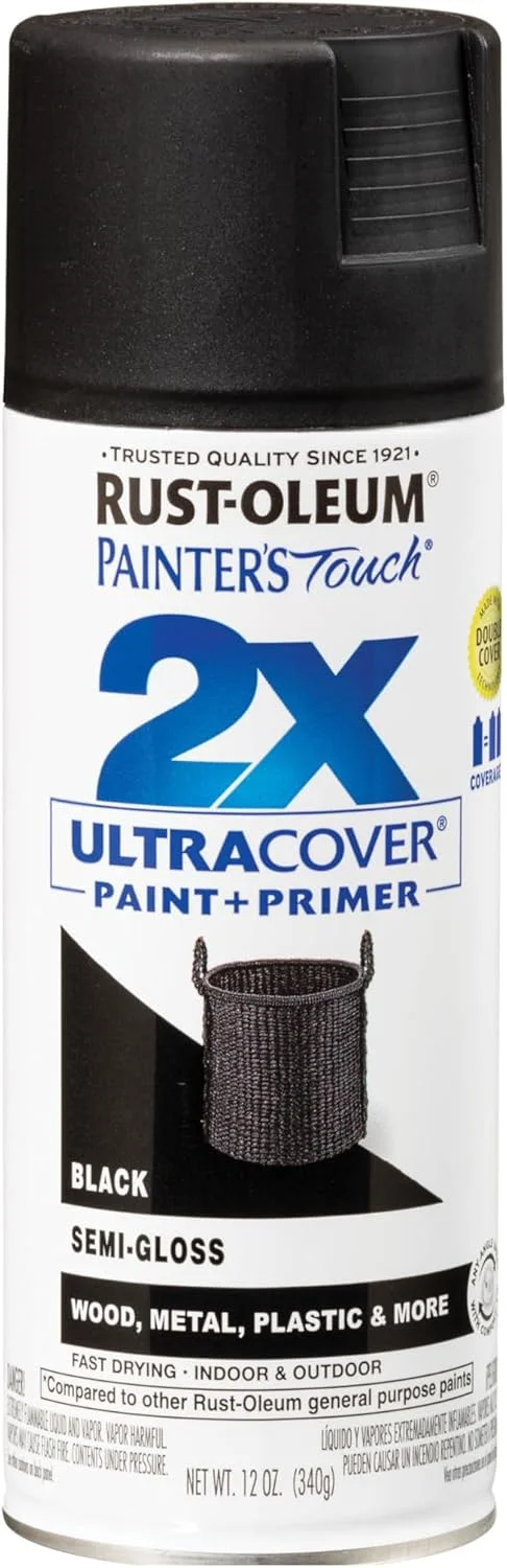 رنگ اسپری نیمه براق مشکی Painters Touch Ultra Cover، بسته 6 عددی