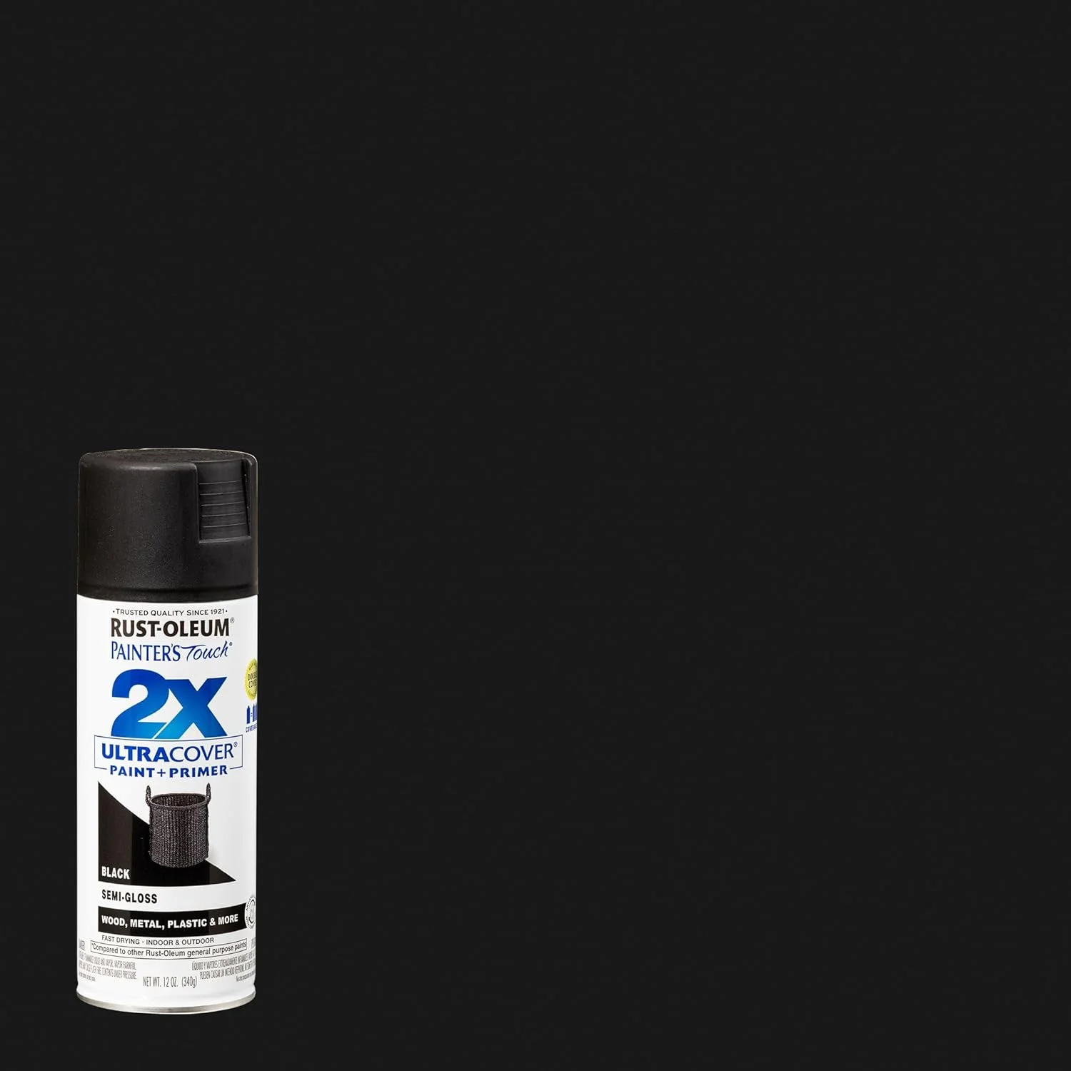 رنگ اسپری نیمه براق مشکی Painters Touch Ultra Cover، بسته 6 عددی