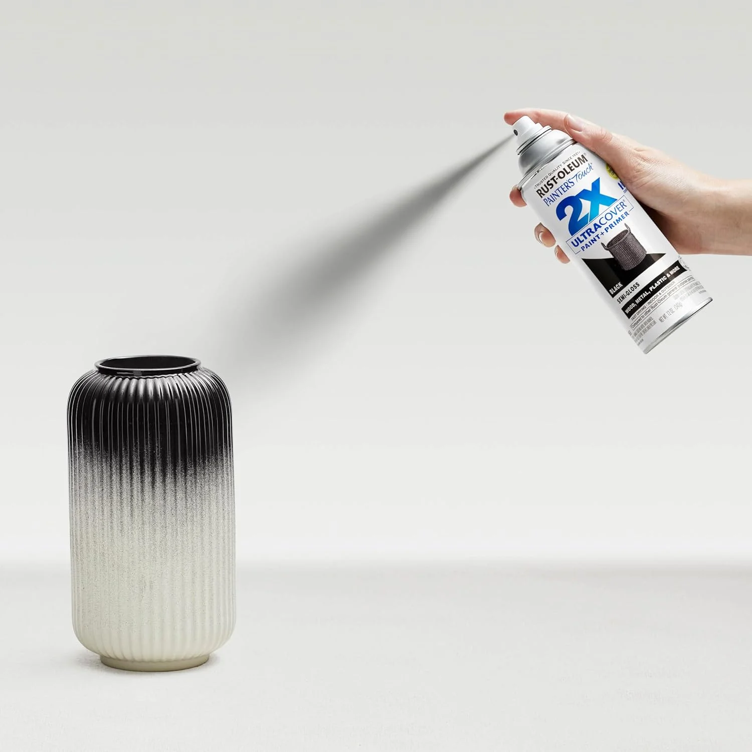 رنگ اسپری نیمه براق مشکی Painters Touch Ultra Cover، بسته 6 عددی