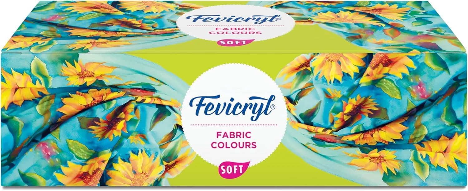 کیت رنگ پارچه Fevicryl Pidilite - 20 میلی لیتر برای نقاشی روی پارچه (10 X 20 میلی لیتر) - شابلون خلاقانه رایگان (1 عدد) و تگ چمدان (2 عدد)