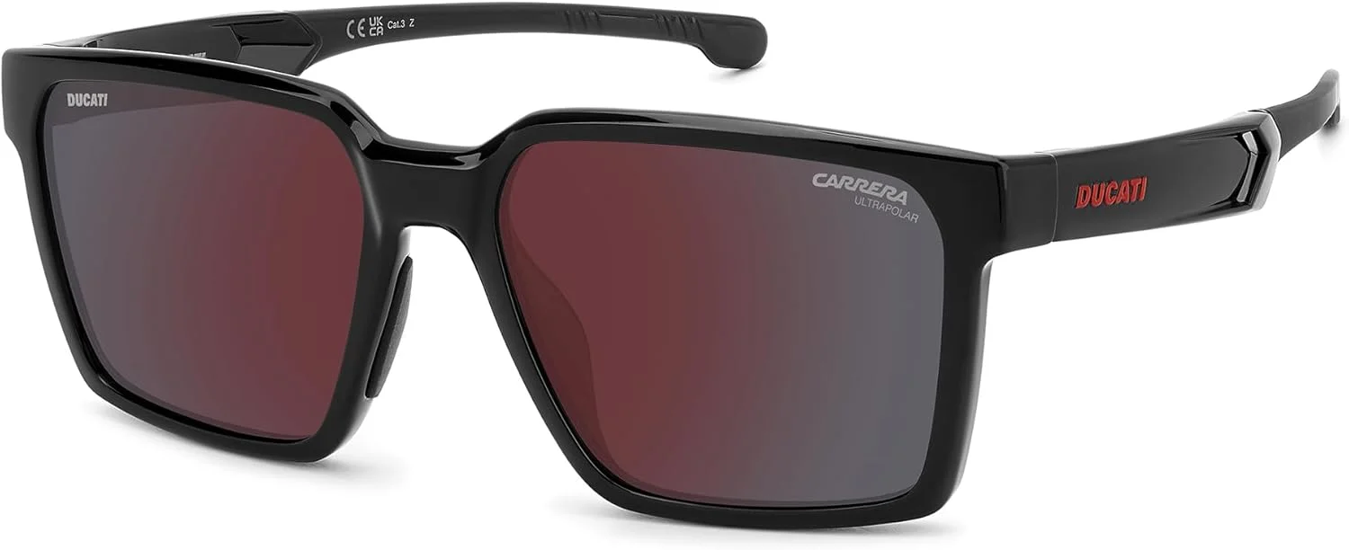 عینک آفتابی مردانه مستطیلی CARRERA DUCATI CARDUC 045/S، سایز 56 میلی متر، مشکی قرمز